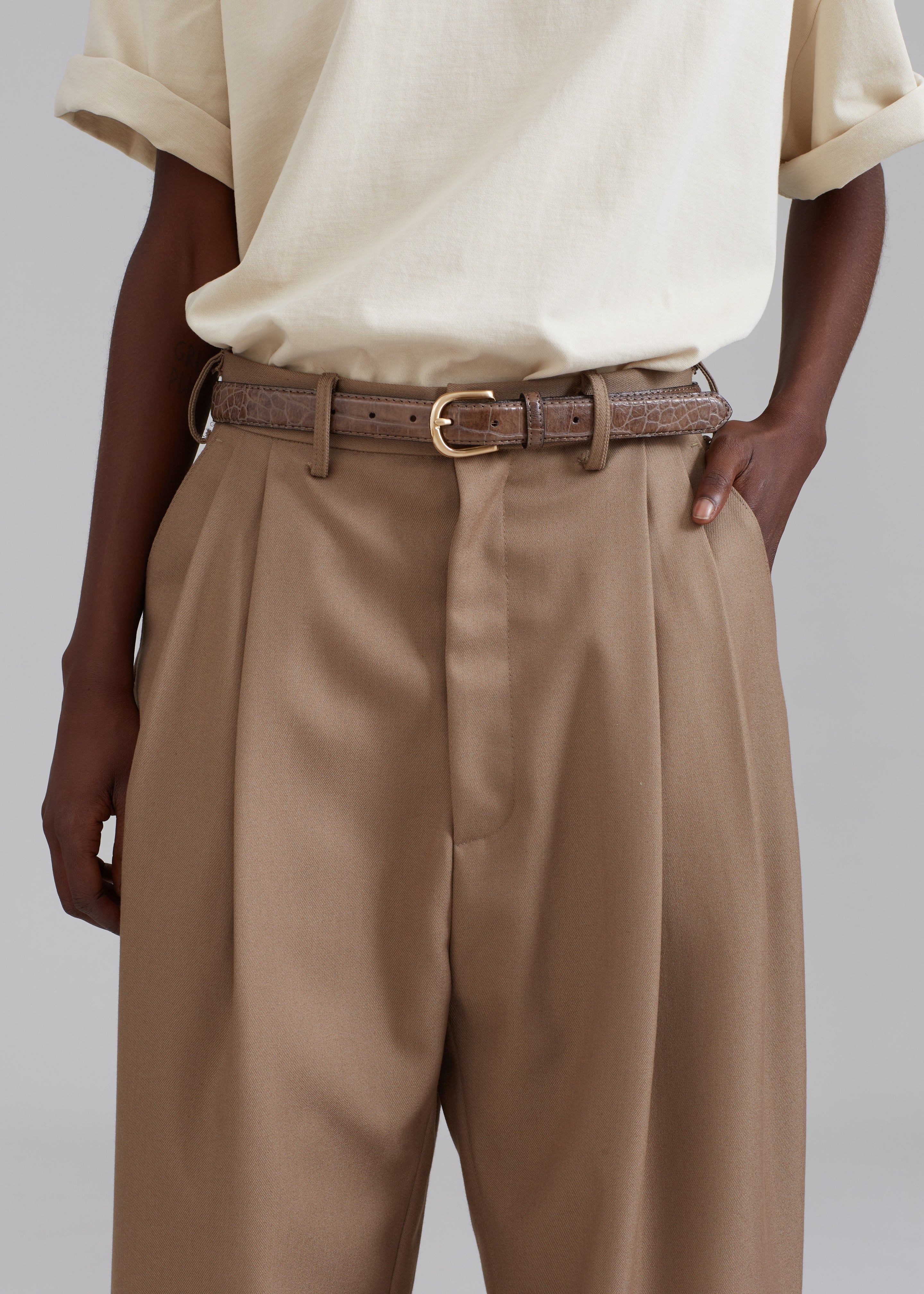 Kerena Pintuck Pants - Taupe sold by Frankie Shop product image thumbnail 4