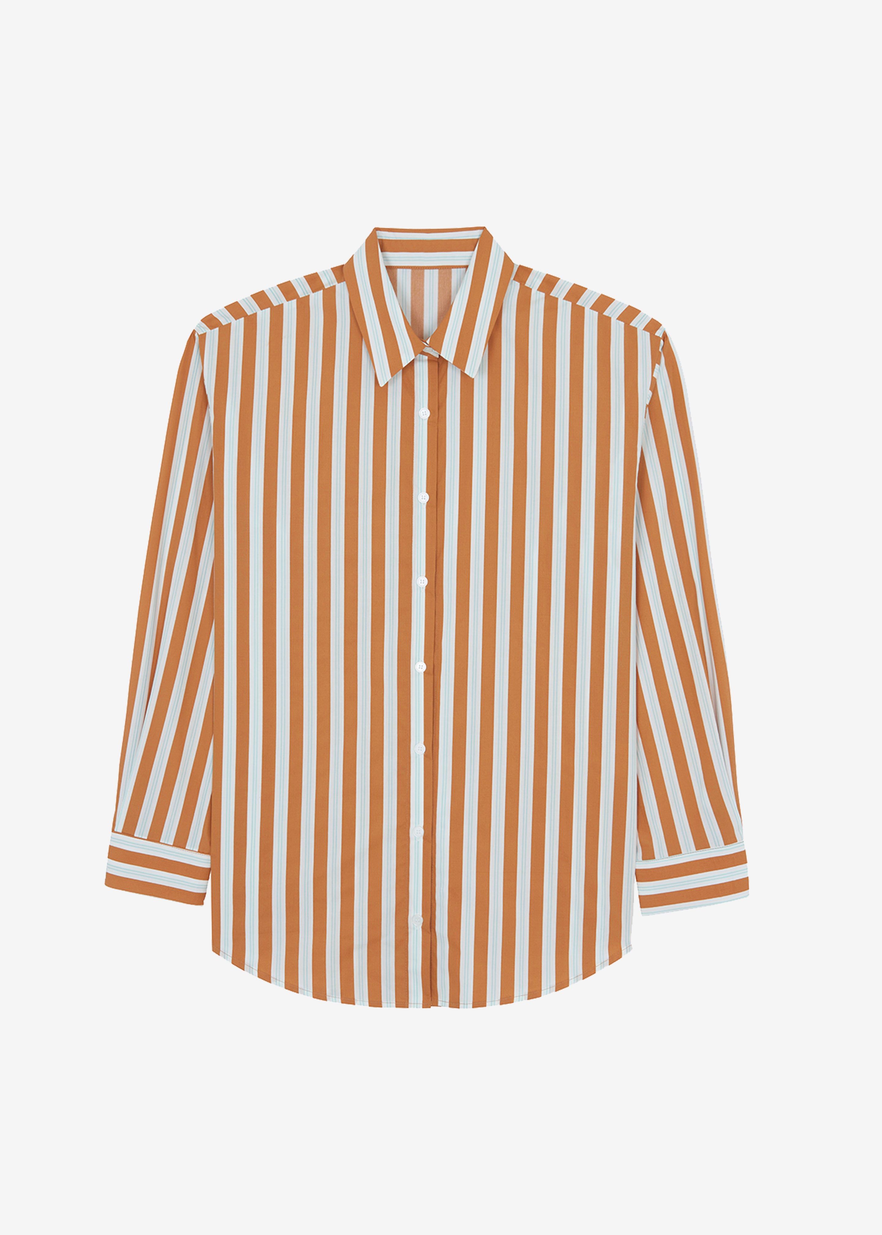 Juno Cotton Shirt - Orange Stripe sold by Frankie Shop product image thumbnail 7