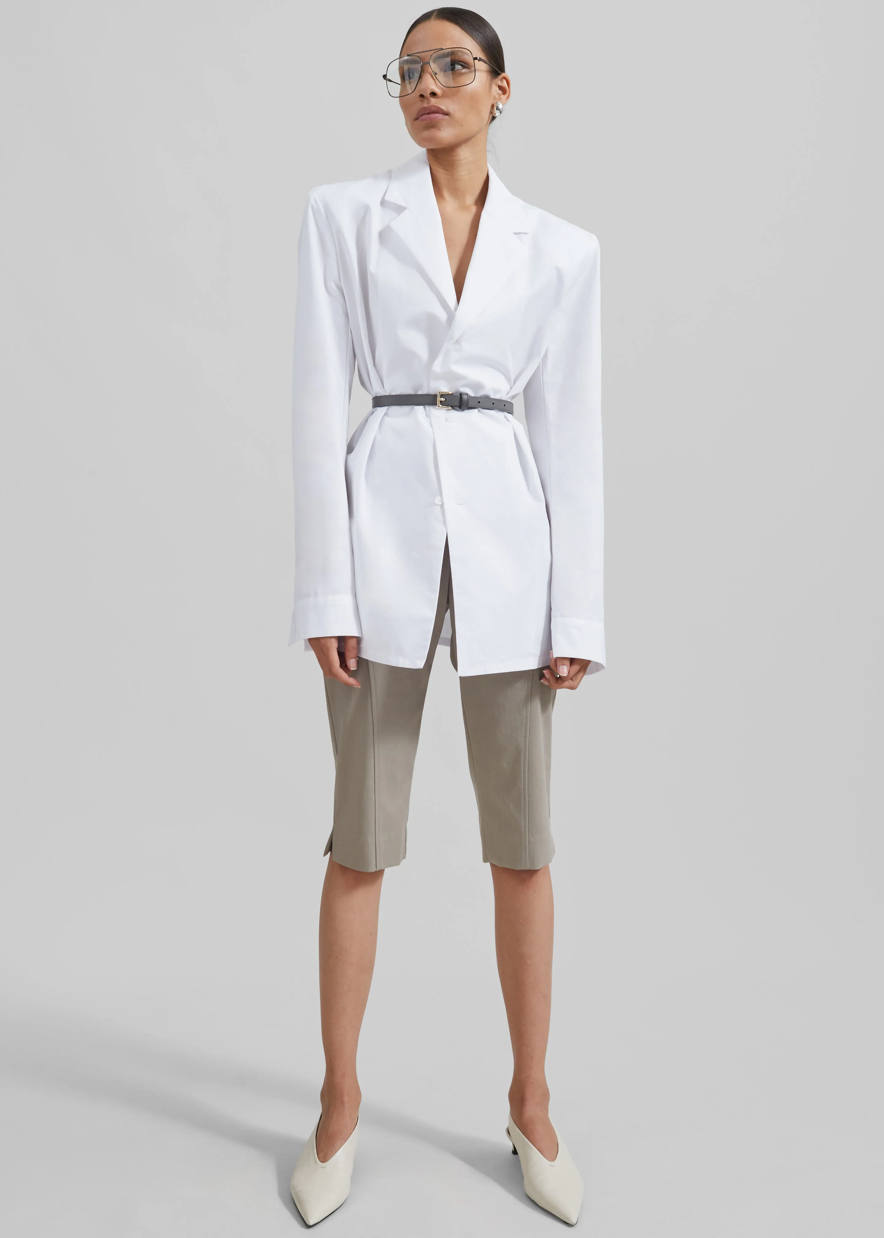 Avianna Padded Button Up Shirt - White sold by Frankie Shop