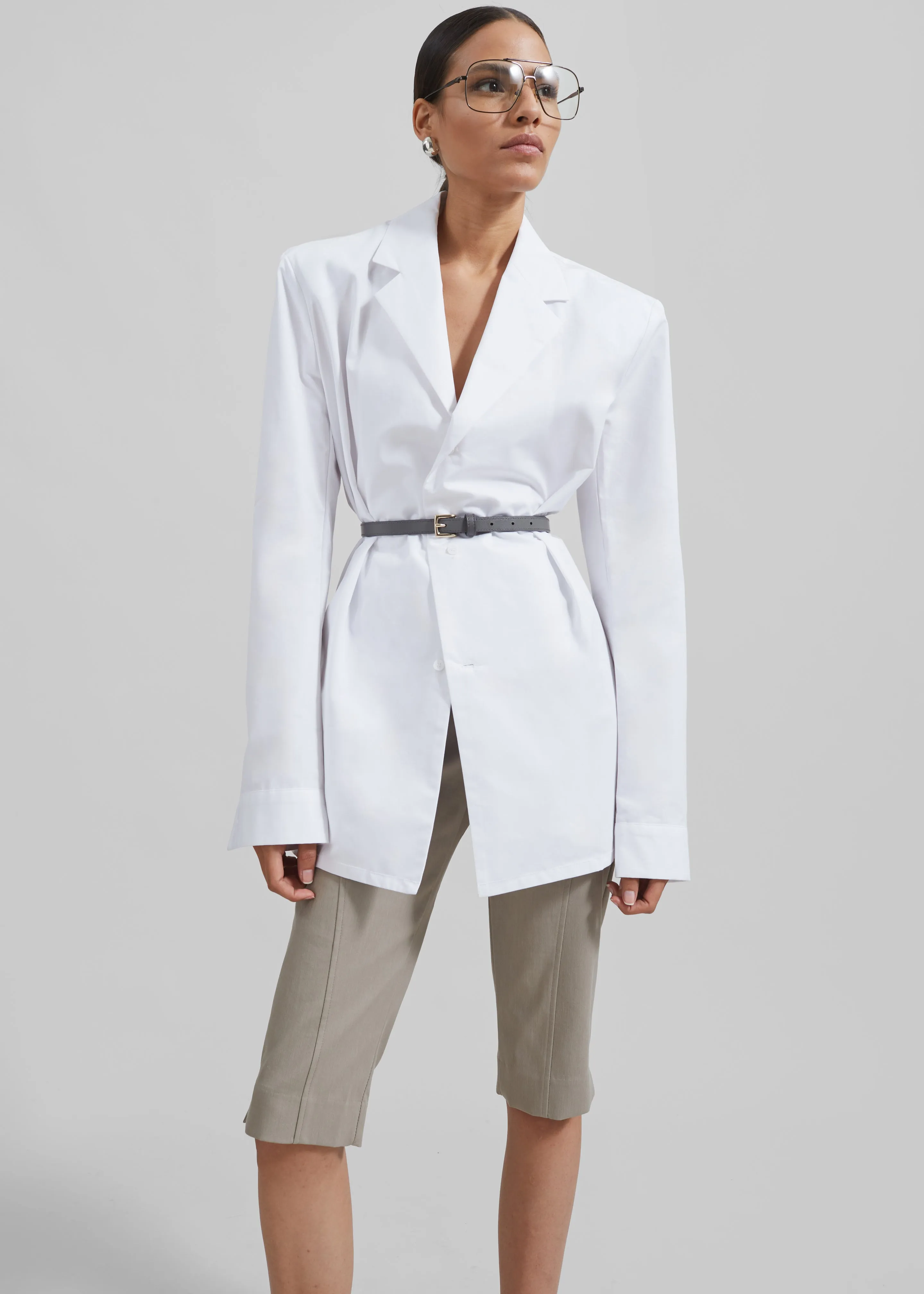 Avianna Padded Button Up Shirt - White sold by Frankie Shop product image thumbnail 2