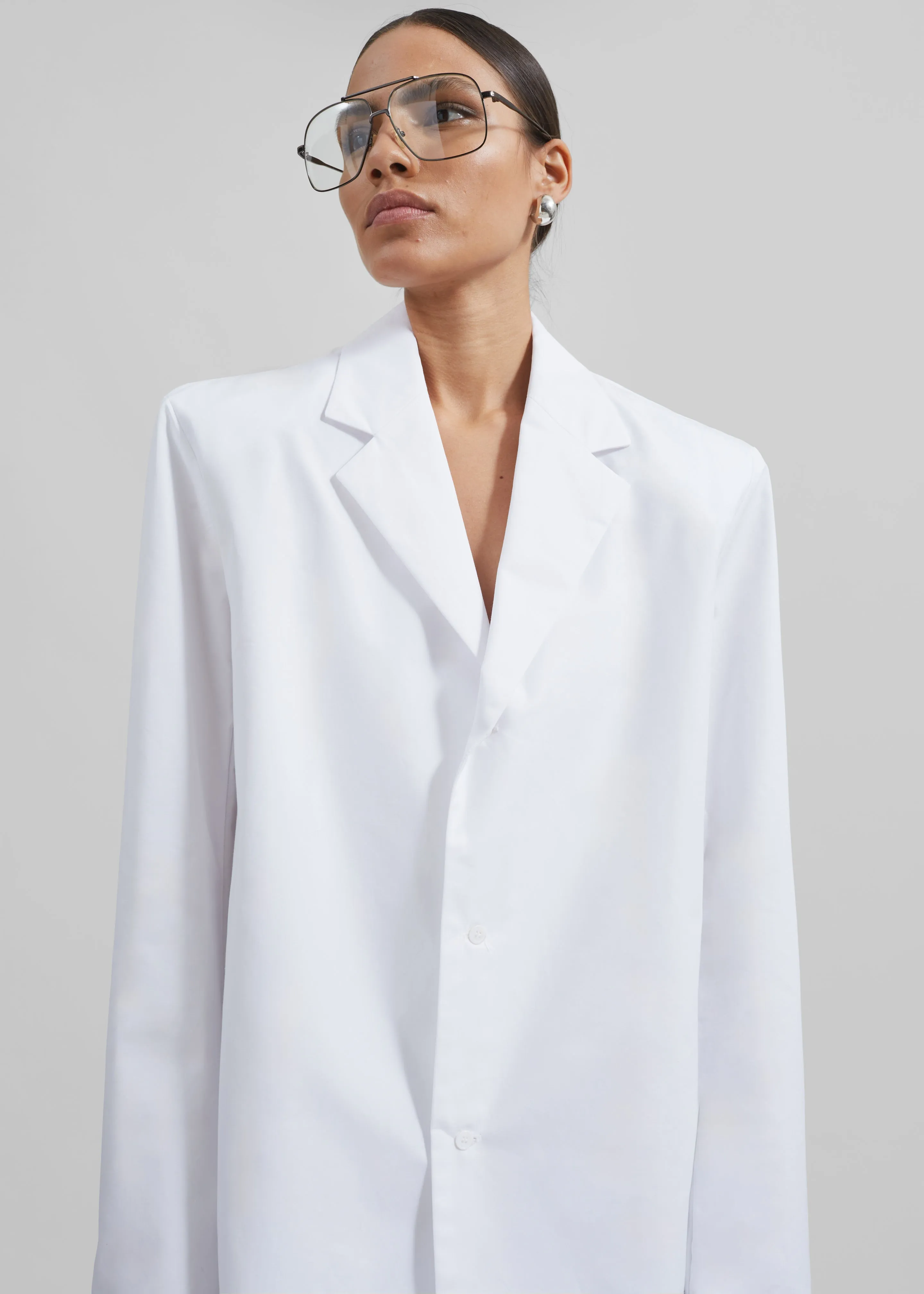 Avianna Padded Button Up Shirt - White sold by Frankie Shop product image thumbnail 3