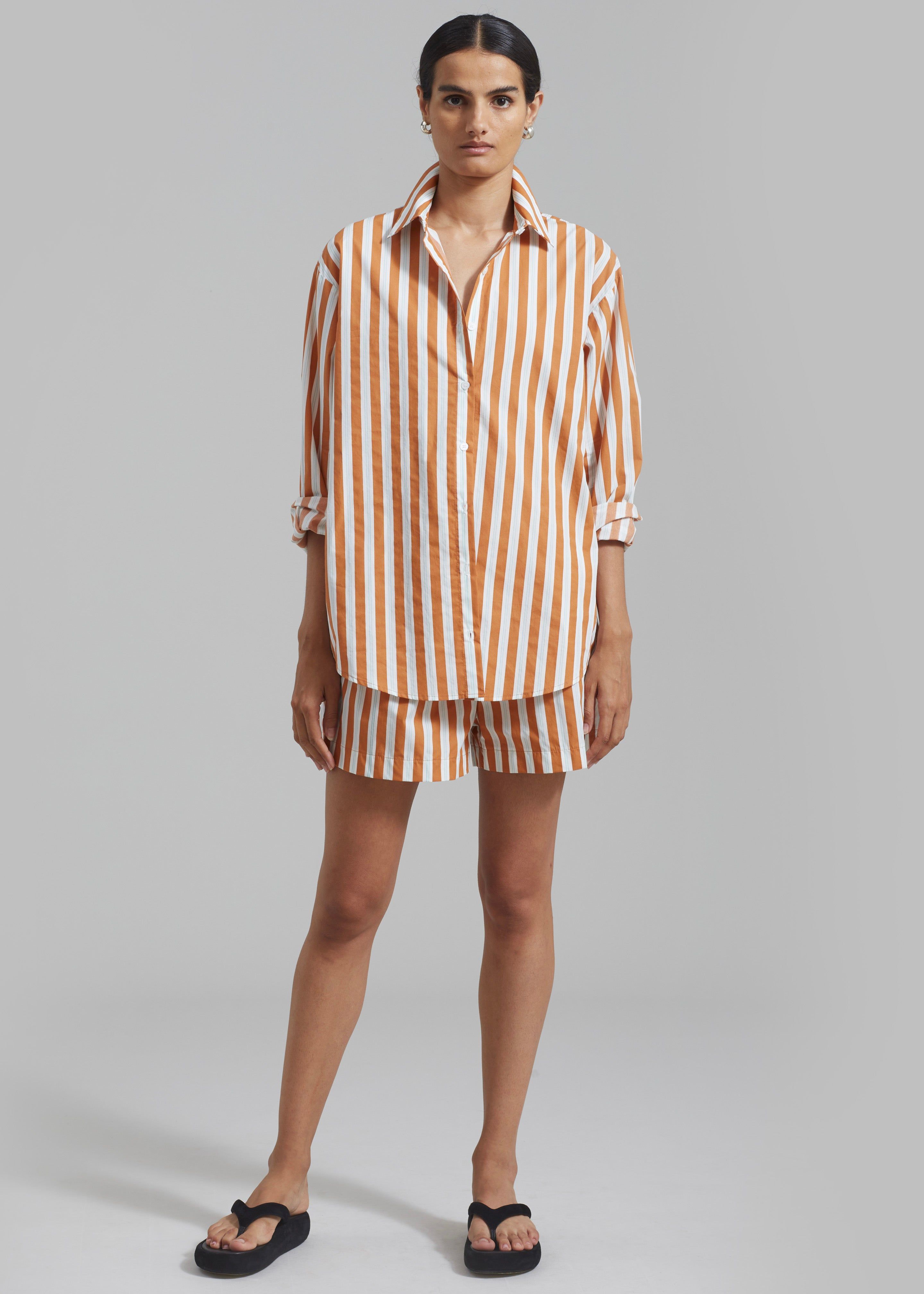Juno Cotton Shirt - Orange Stripe sold by Frankie Shop product image thumbnail 2