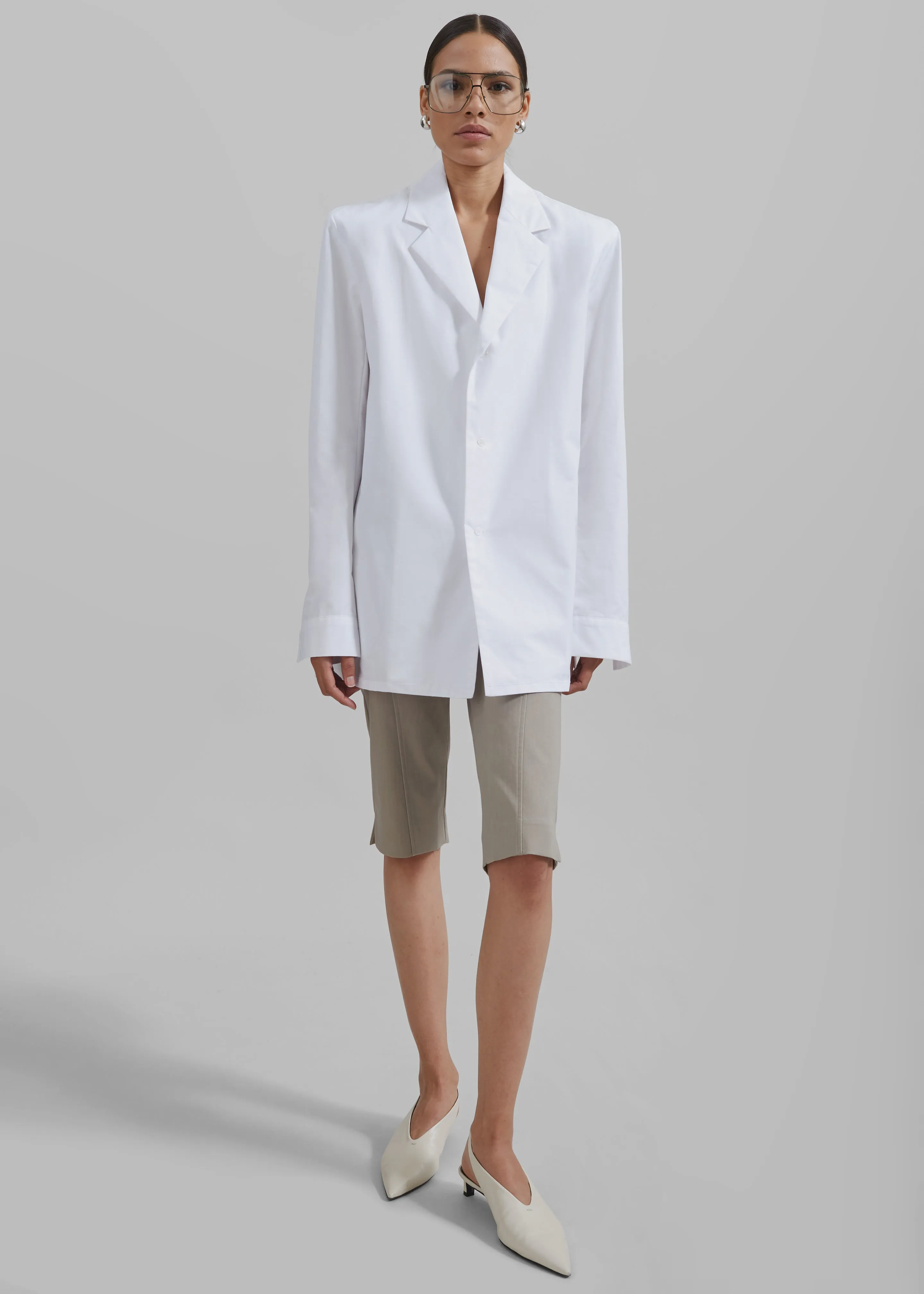 Avianna Padded Button Up Shirt - White sold by Frankie Shop product image thumbnail 4