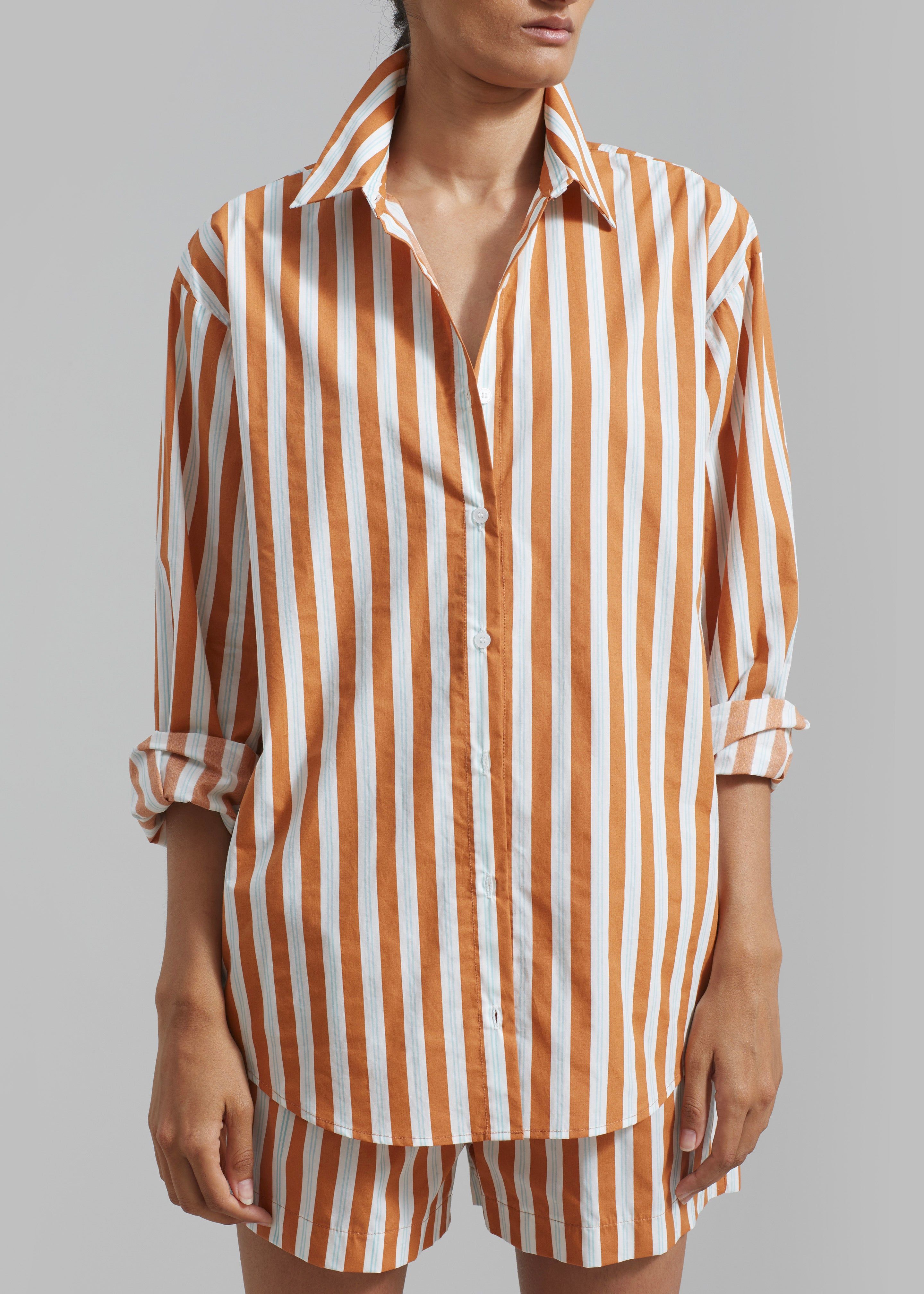 Juno Cotton Shirt - Orange Stripe sold by Frankie Shop product image thumbnail 4