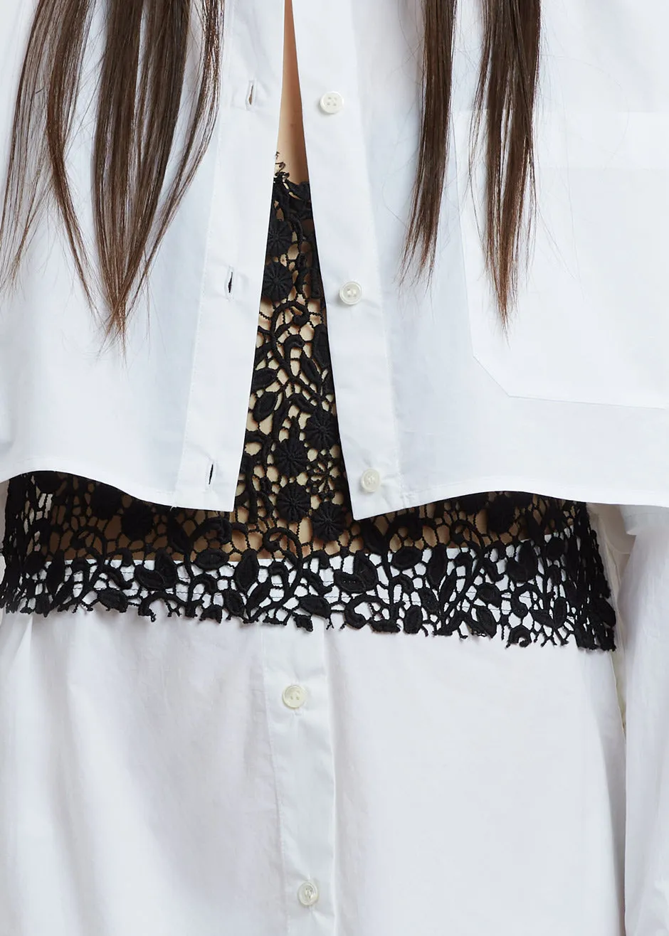 JW Anderson Lace Insert Shirt Dress - White/Black sold by Frankie Shop product image thumbnail 4