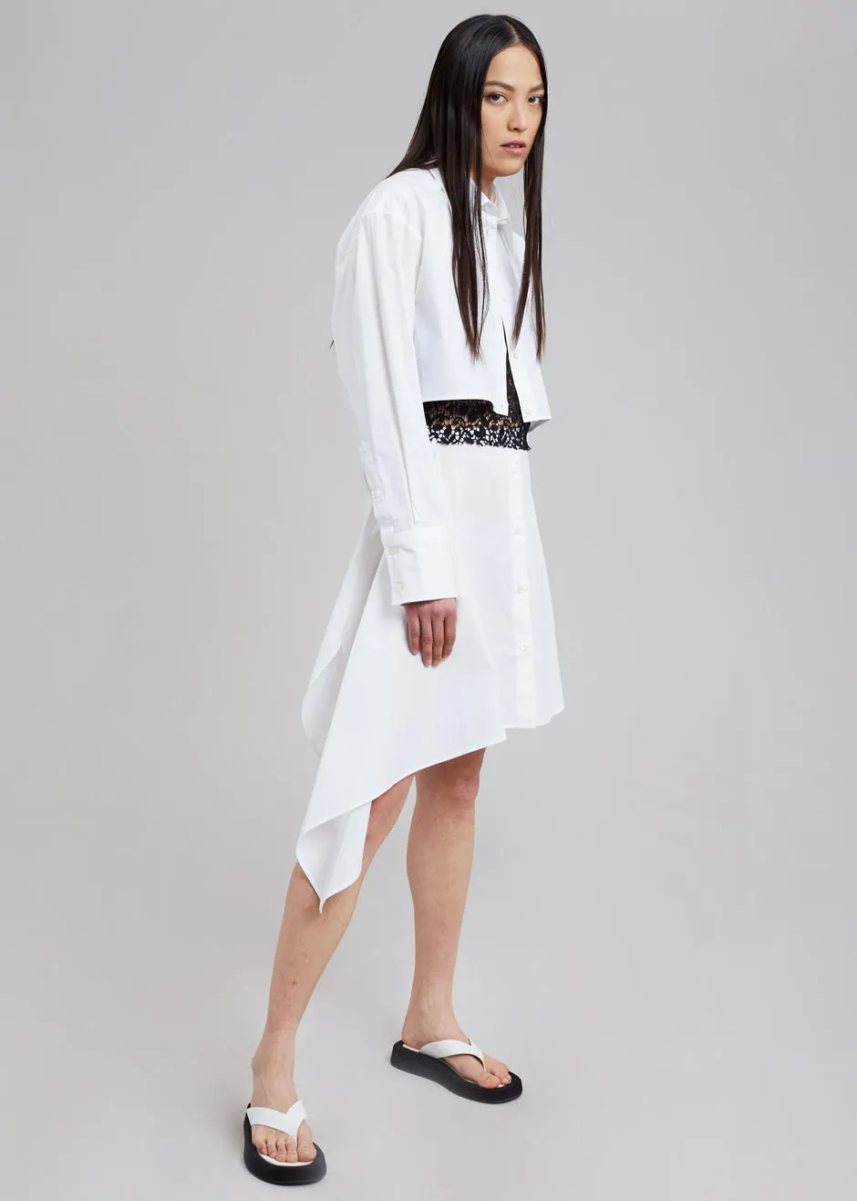 JW Anderson Lace Insert Shirt Dress - White/Black sold by Frankie Shop product image thumbnail 3