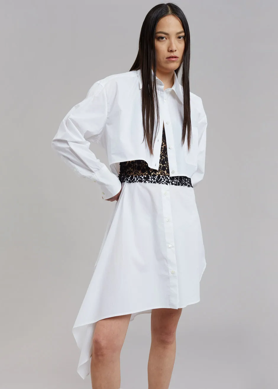 JW Anderson Lace Insert Shirt Dress - White/Black sold by Frankie Shop