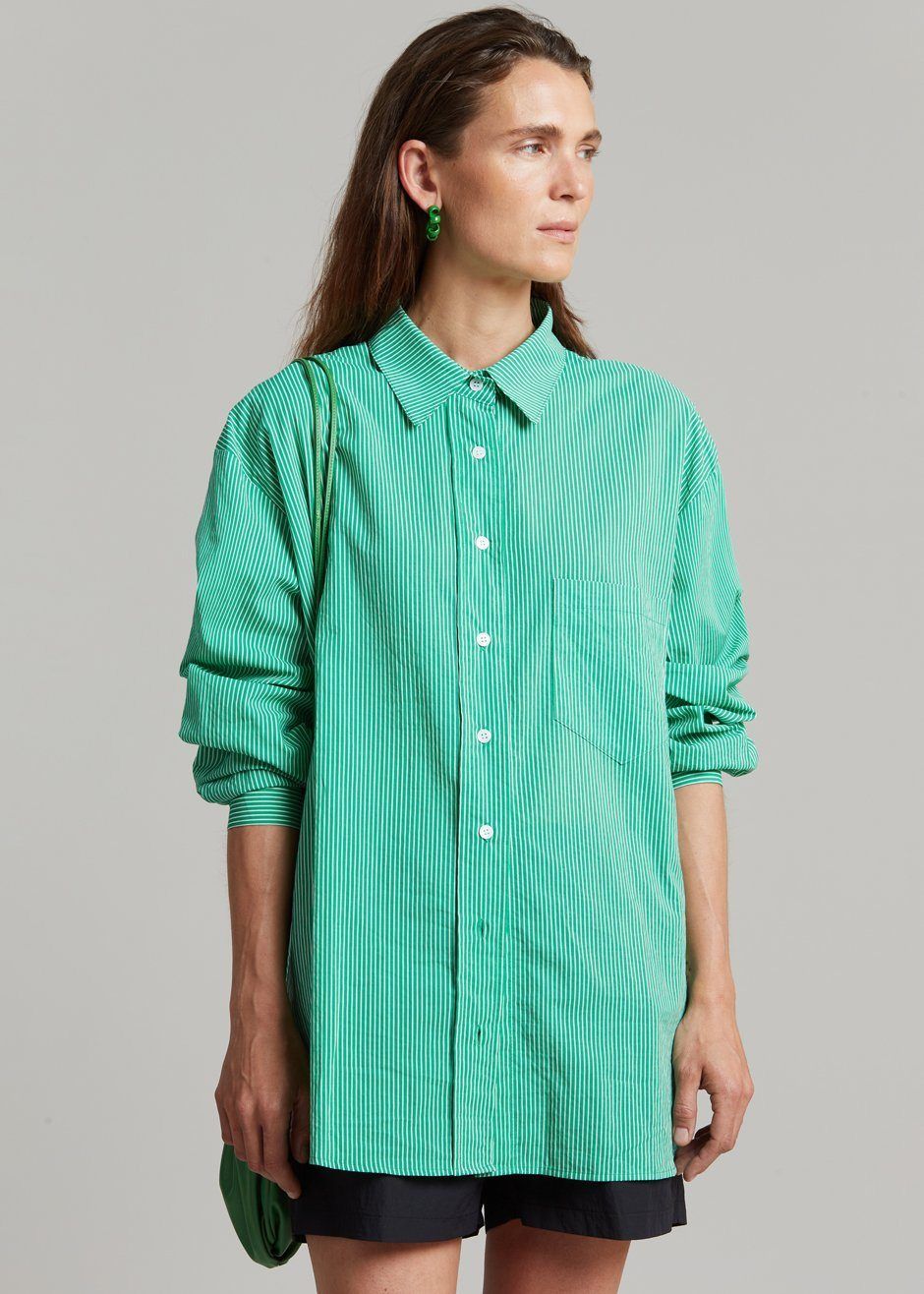 Idun Shirt - Emerald Stripe sold by Frankie Shop product image thumbnail 5
