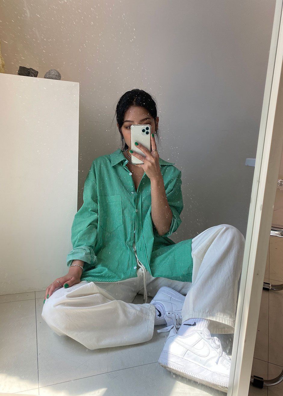 Idun Shirt - Emerald Stripe sold by Frankie Shop product image thumbnail 2