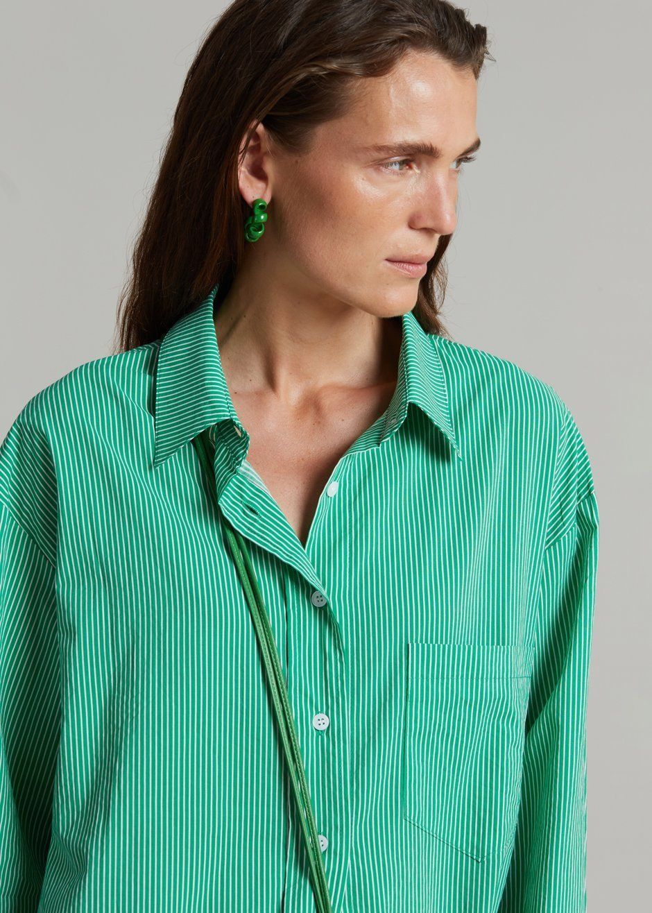 Idun Shirt - Emerald Stripe sold by Frankie Shop product image thumbnail 4
