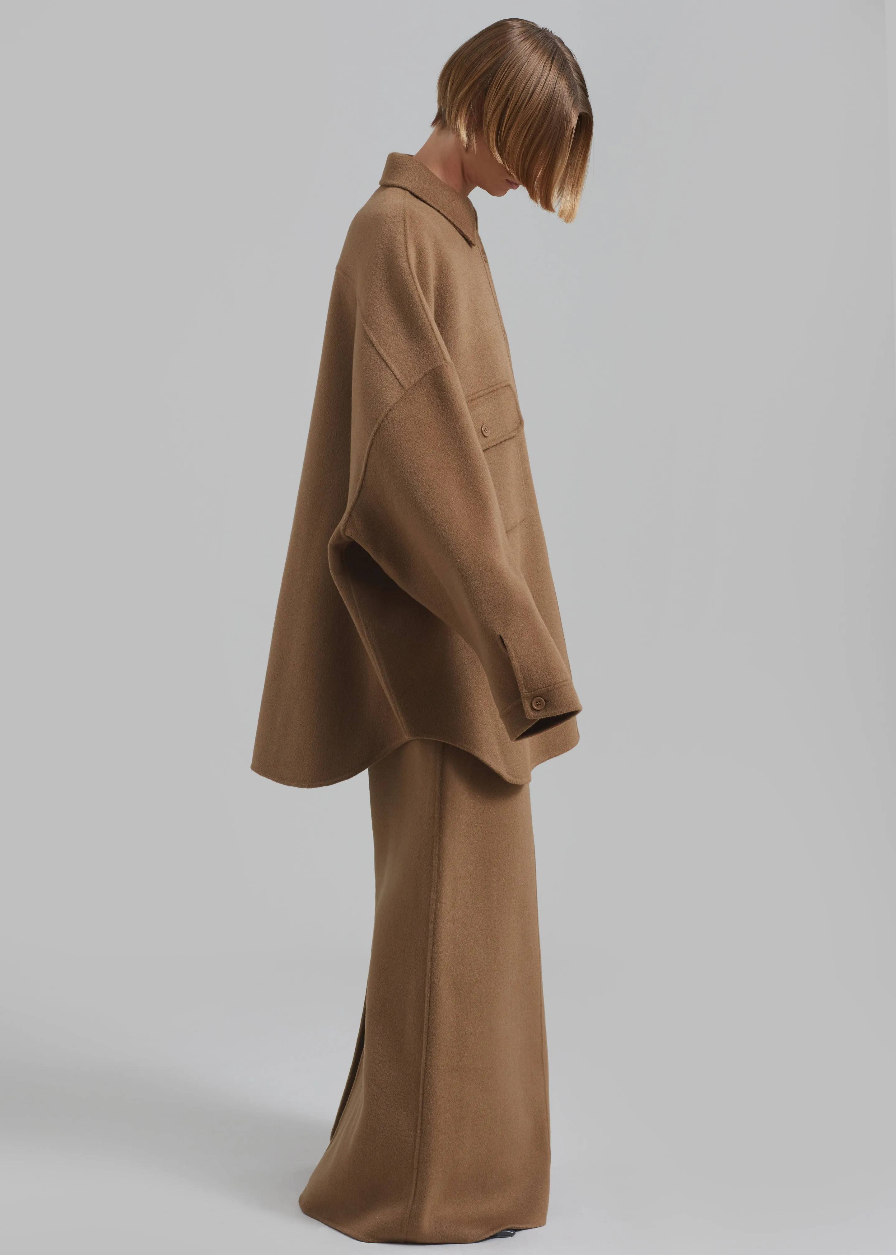 Malvo Long Wool Pencil Skirt - Camel sold by Frankie Shop product image thumbnail 3