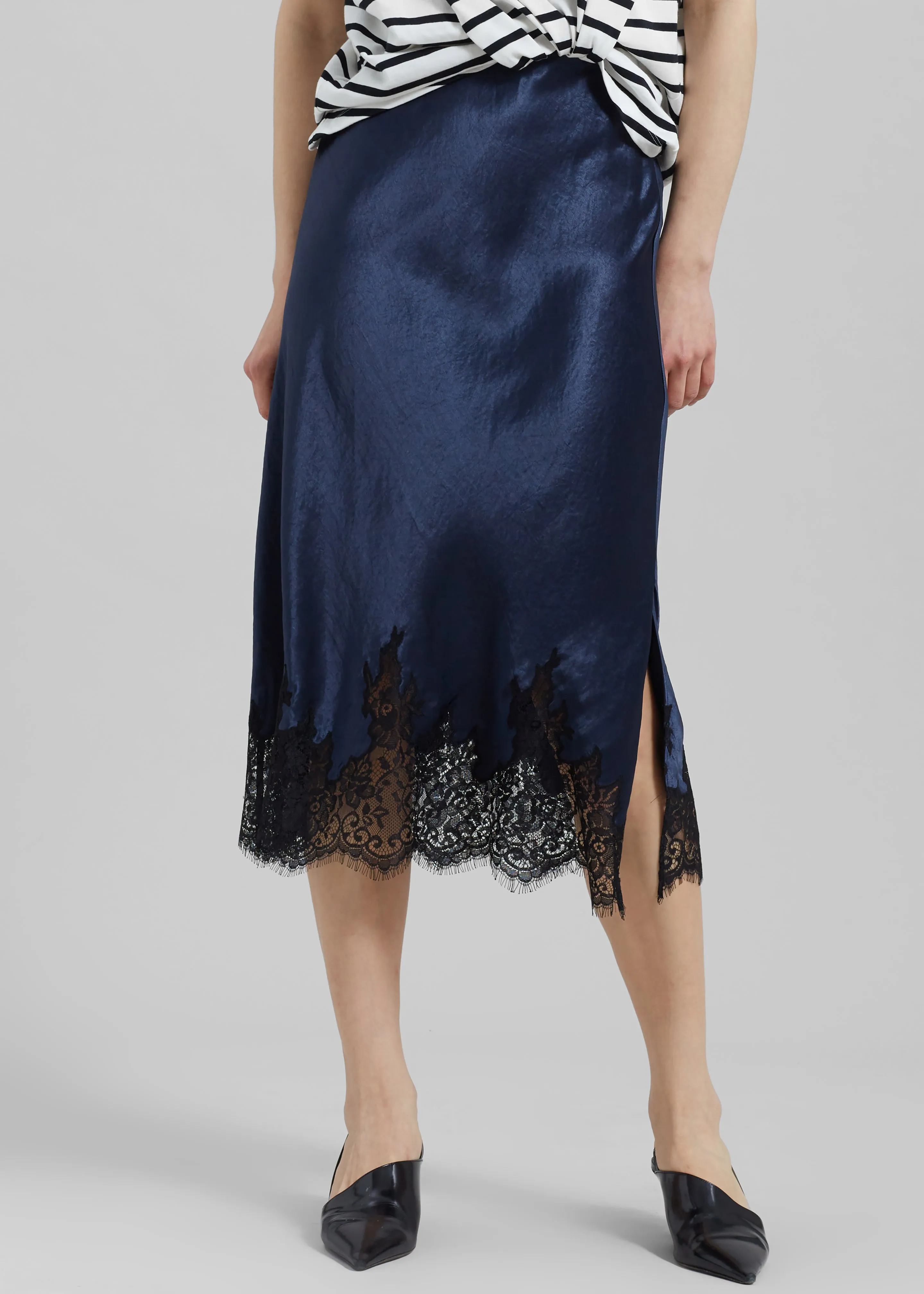 3.1 Phillip Lim Striped Draped T-Shirt Slip Combo Dress - White Multi Stripe sold by Frankie Shop product image thumbnail 5