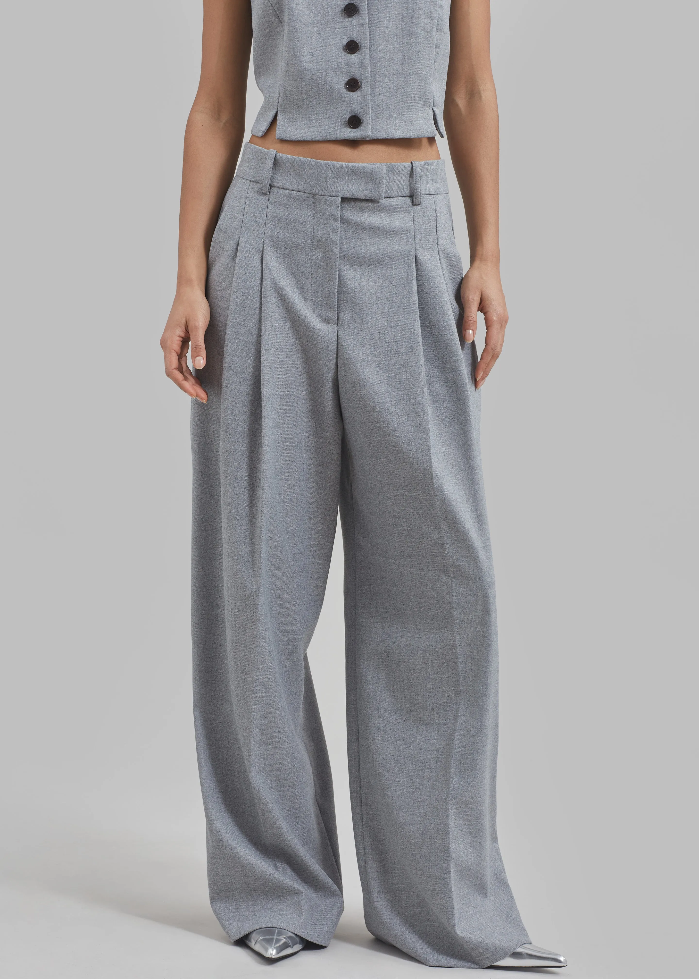 By Malene Birger Cymbaria Pants - Grey Melange sold by Frankie Shop product image thumbnail 2