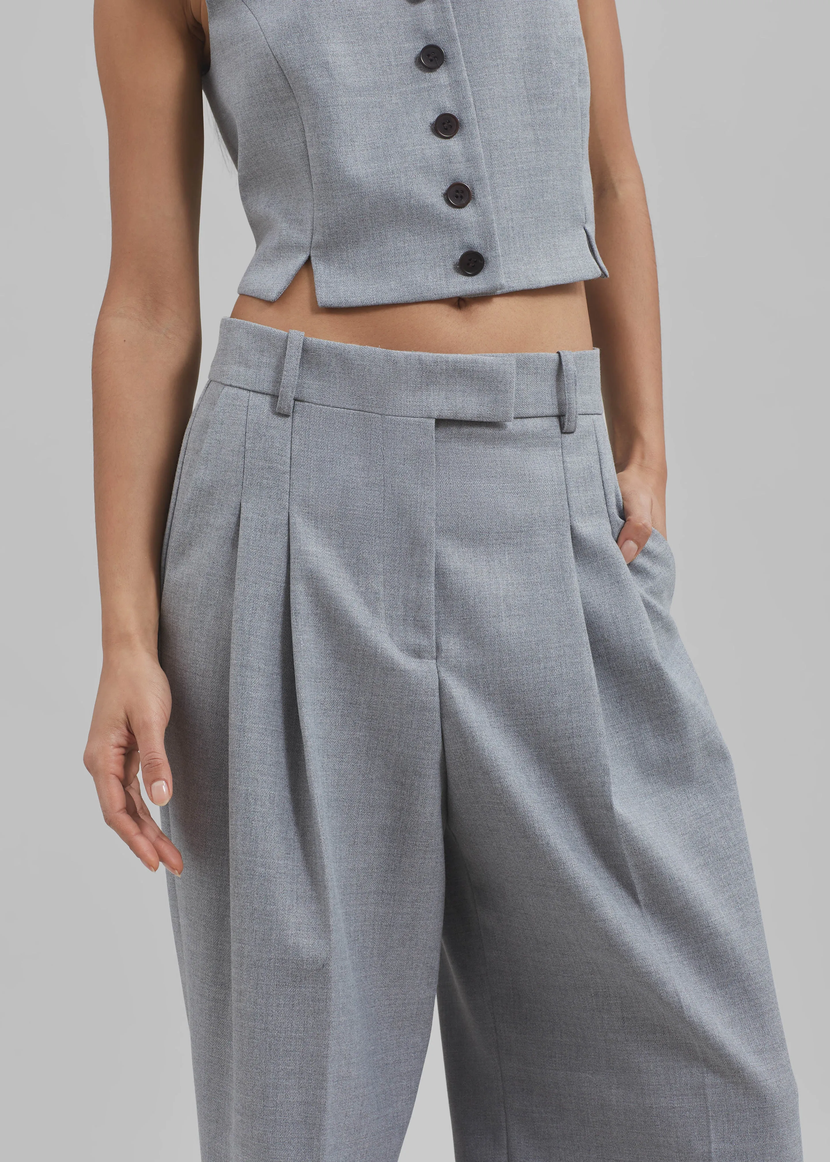 By Malene Birger Cymbaria Pants - Grey Melange sold by Frankie Shop product image thumbnail 3