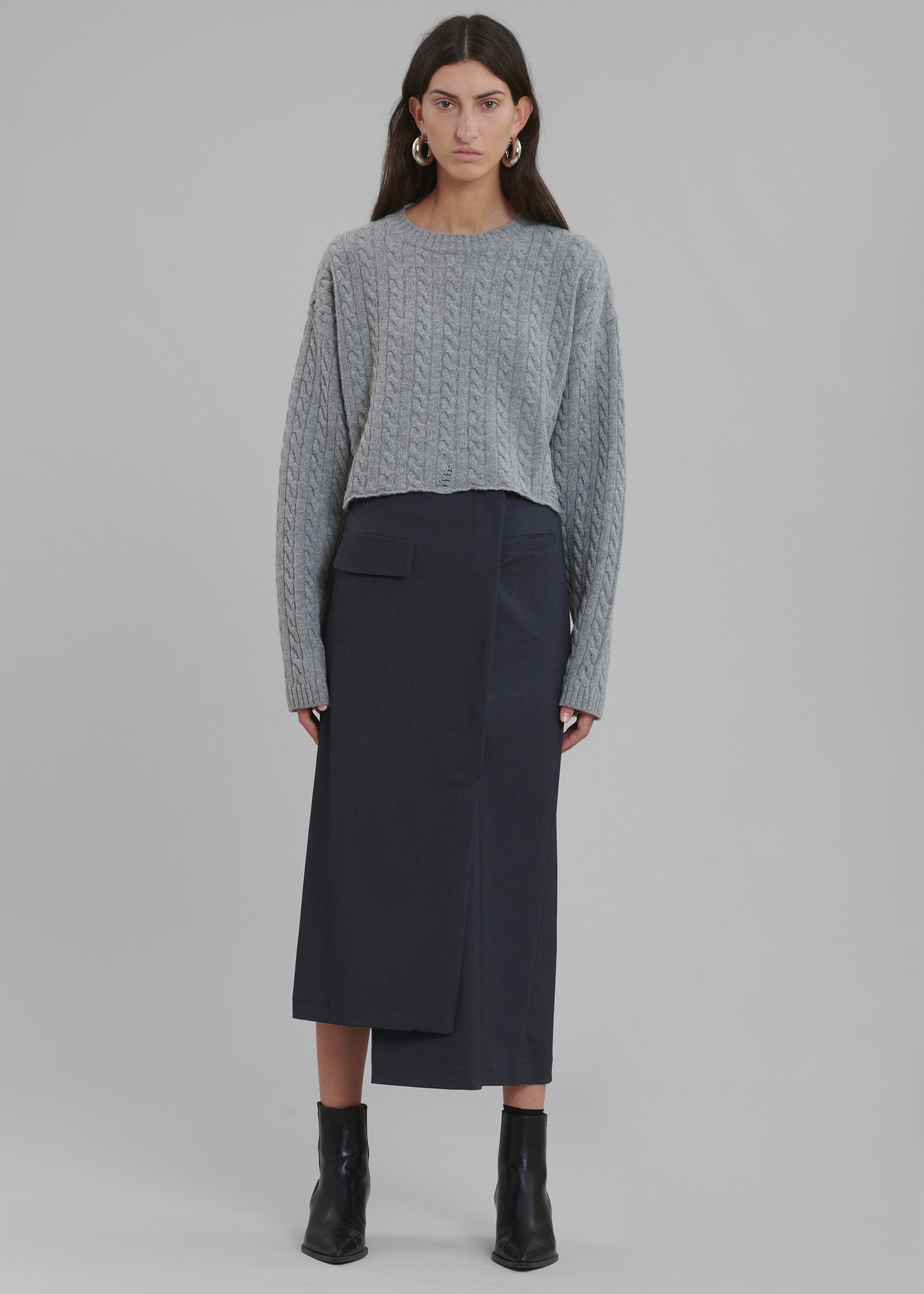Sofia Wrap Midi Skirt - Charcoal sold by Frankie Shop product image thumbnail 3