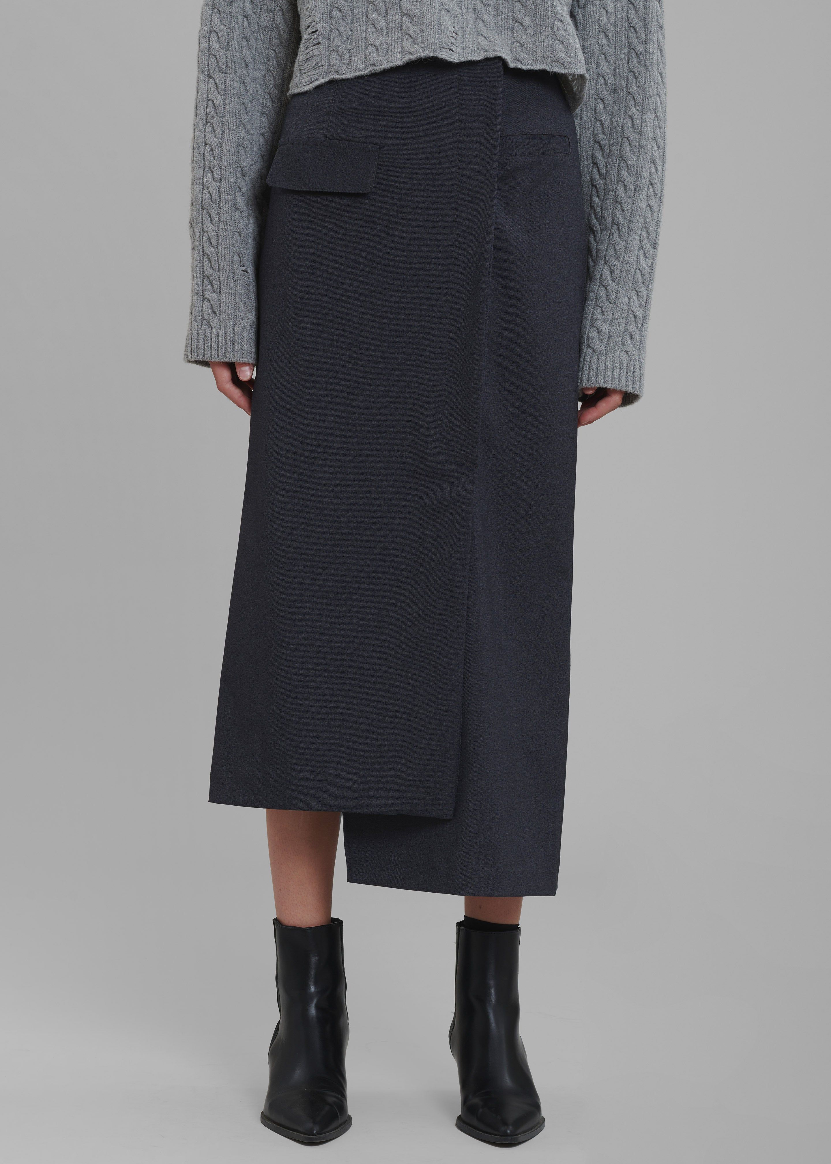 Sofia Wrap Midi Skirt - Charcoal sold by Frankie Shop product image thumbnail 2