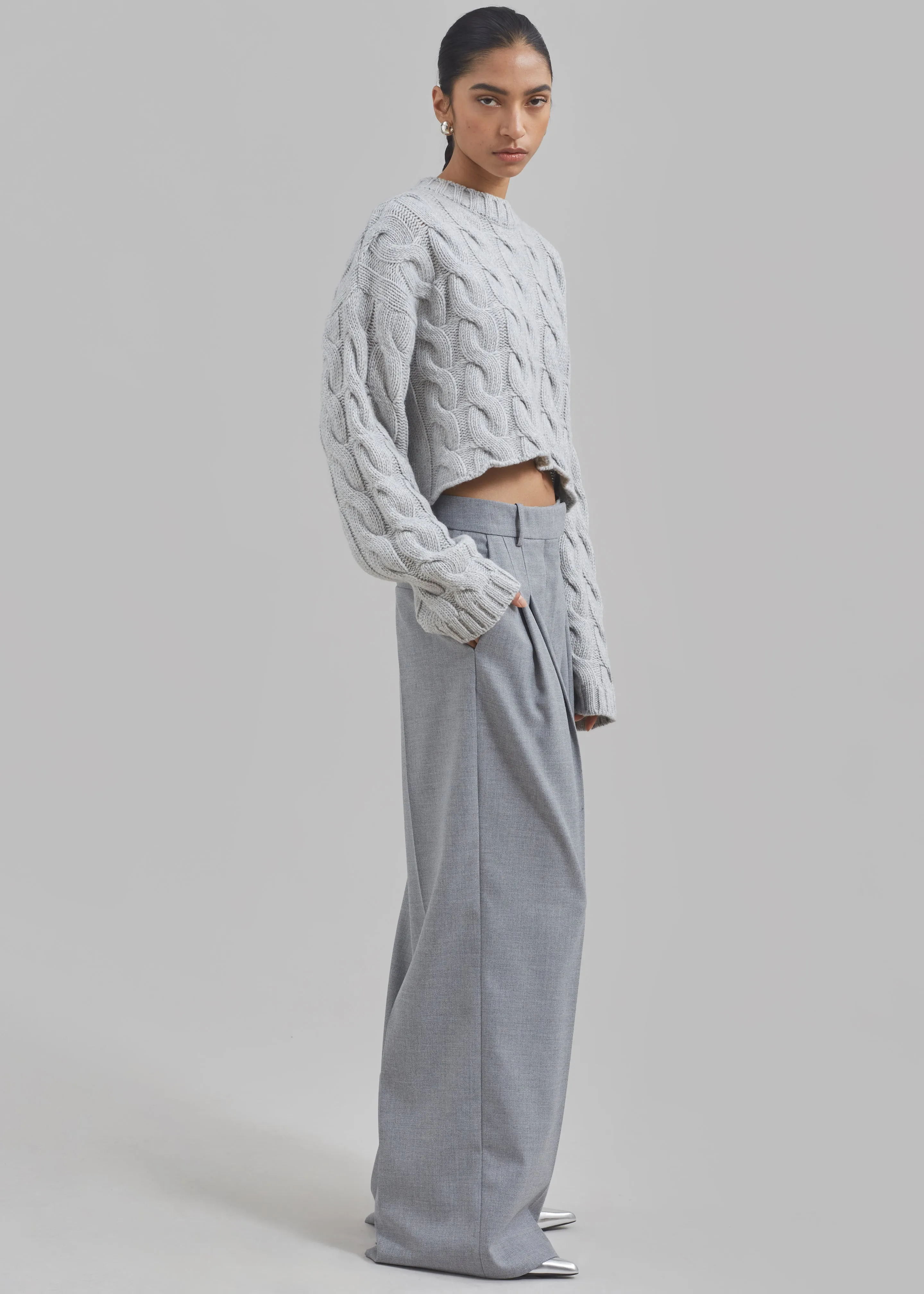 By Malene Birger Cymbaria Pants - Grey Melange sold by Frankie Shop product image thumbnail 4