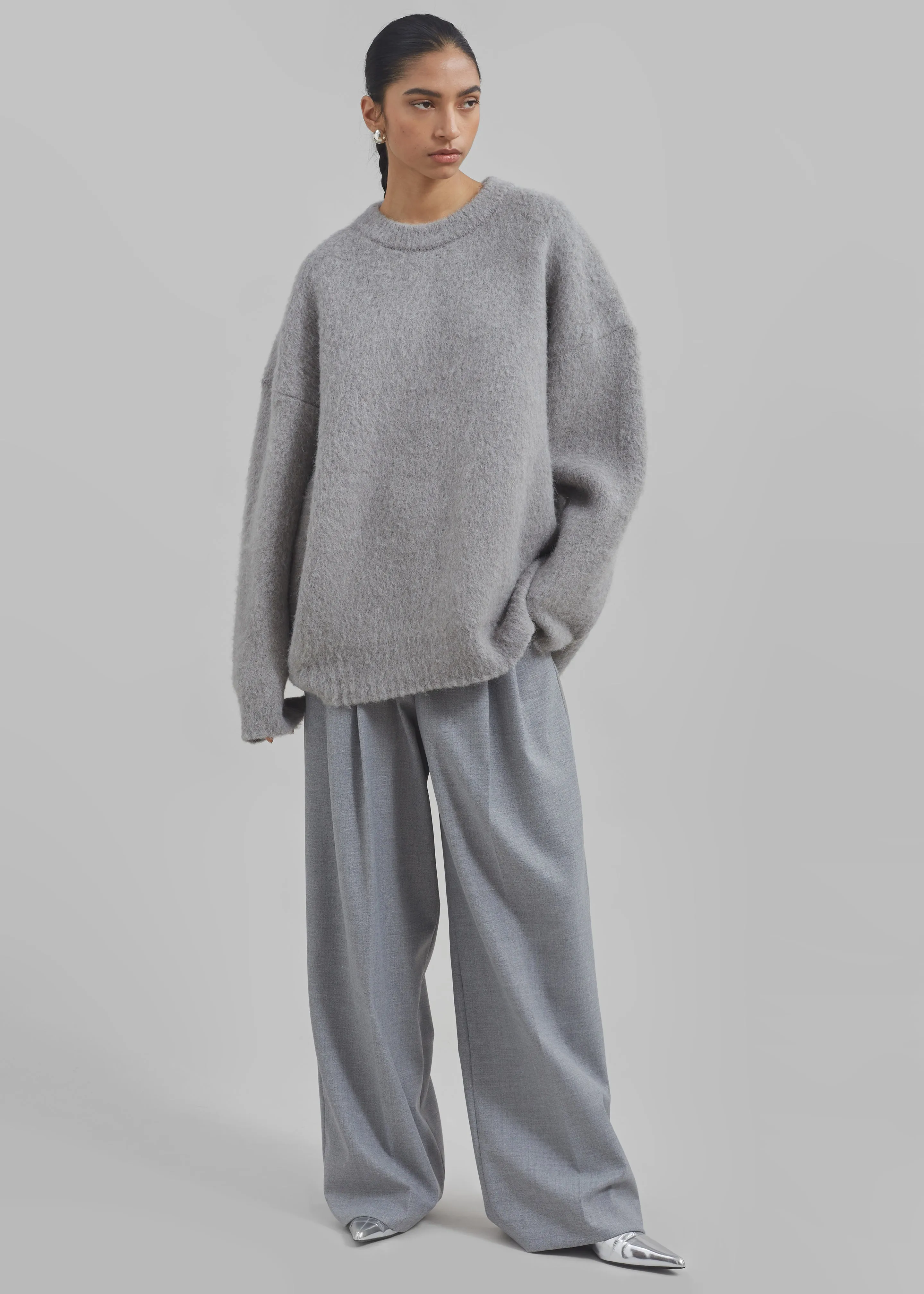 By Malene Birger Cymbaria Pants - Grey Melange sold by Frankie Shop product image thumbnail 5