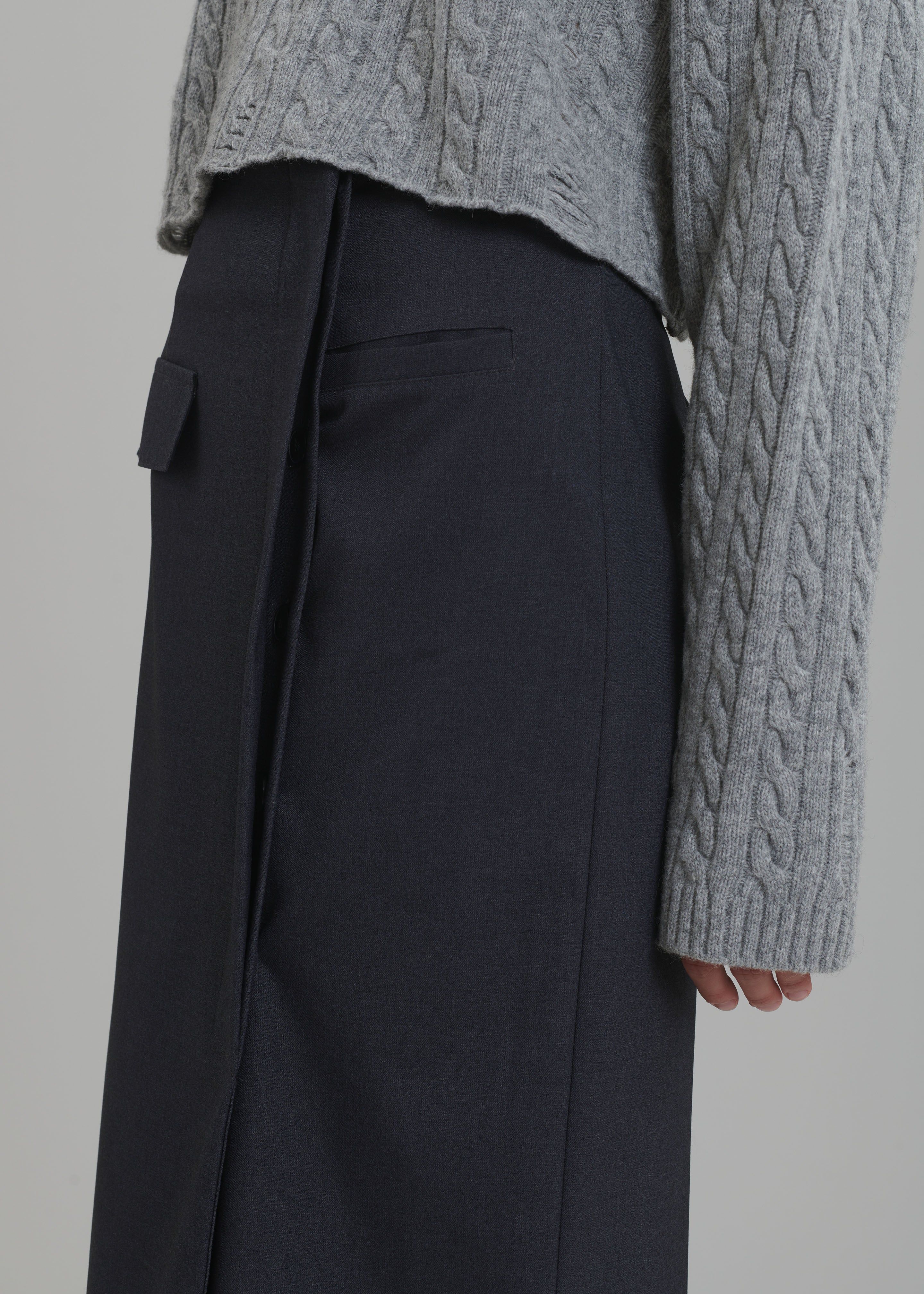 Sofia Wrap Midi Skirt - Charcoal sold by Frankie Shop product image thumbnail 4