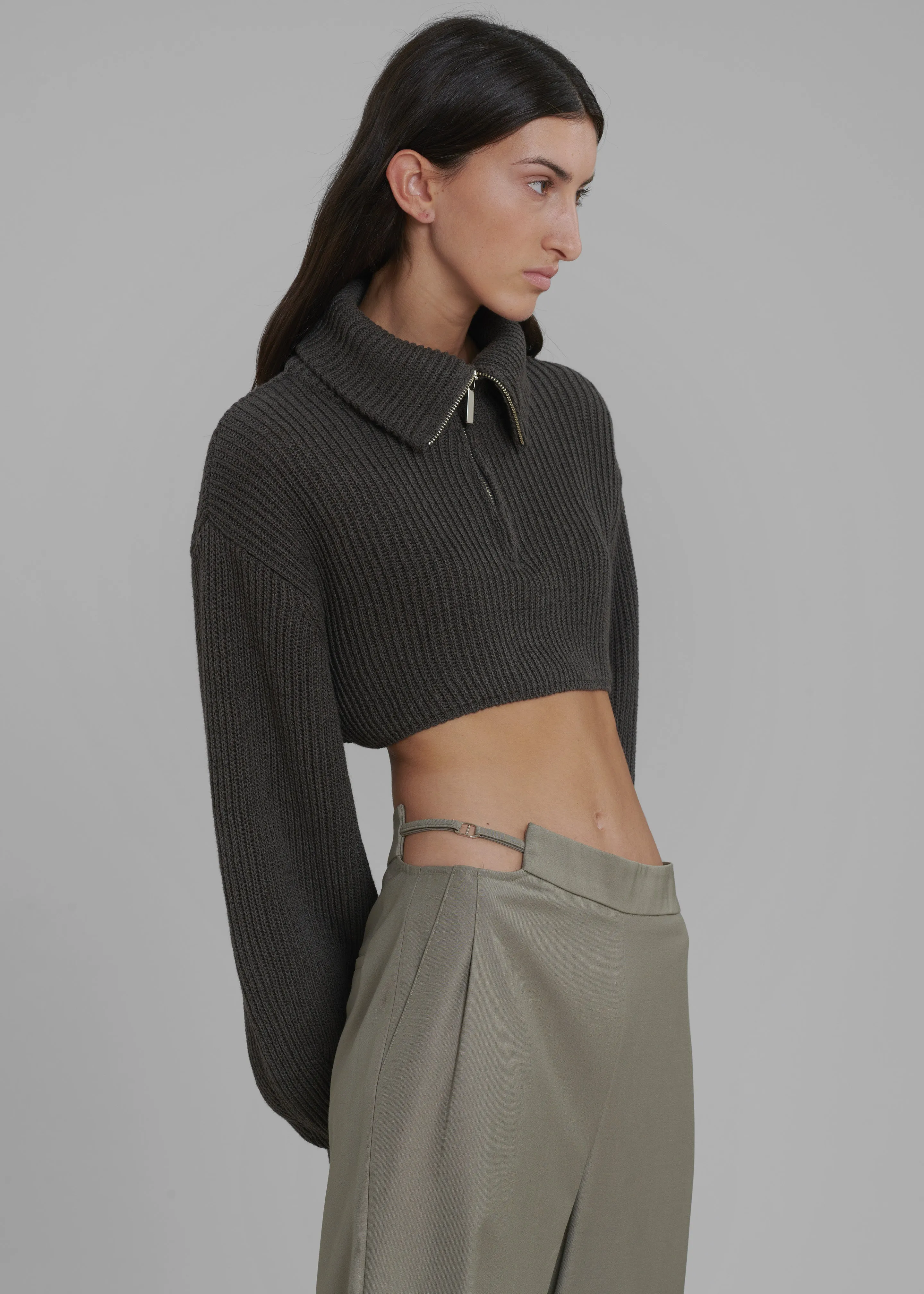 Louise Cut Out Trousers - Olive sold by Frankie Shop