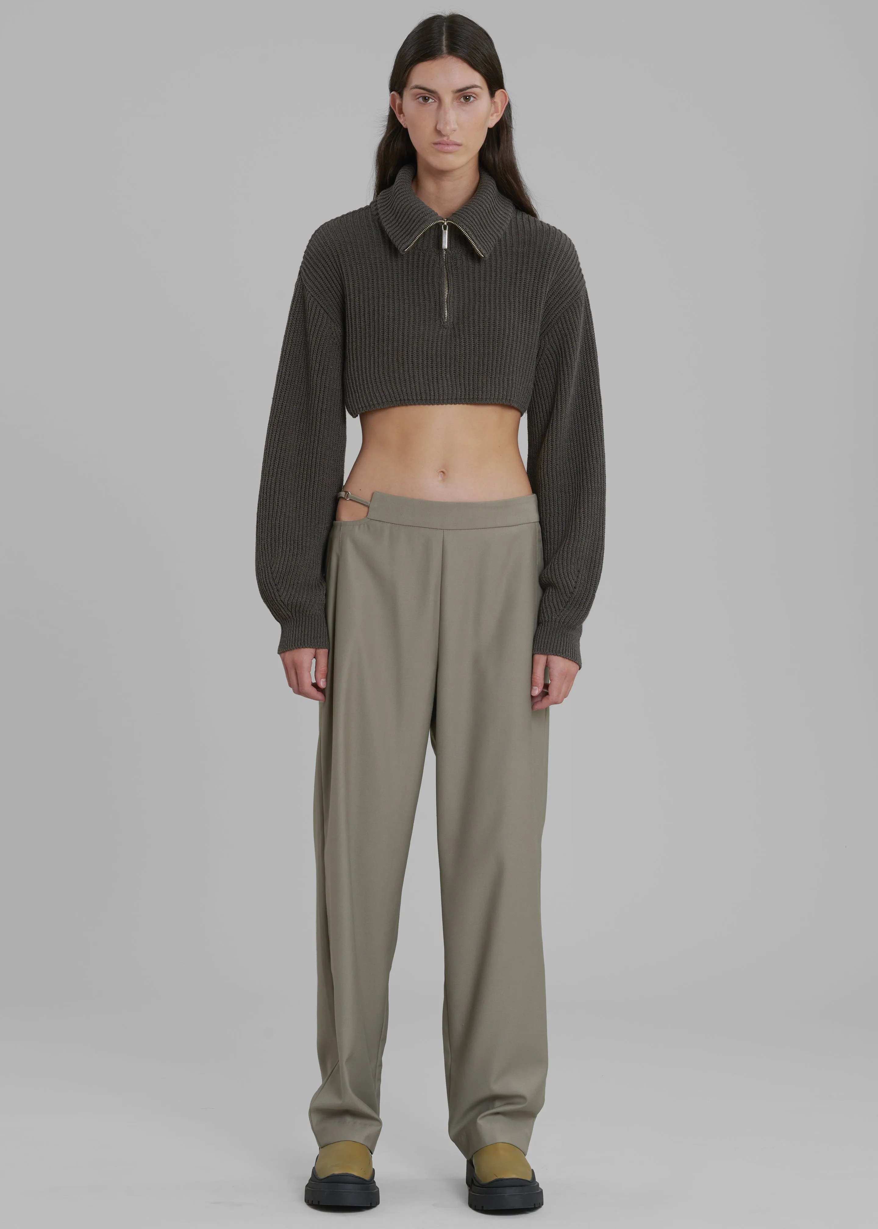 Louise Cut Out Trousers - Olive sold by Frankie Shop product image thumbnail 4