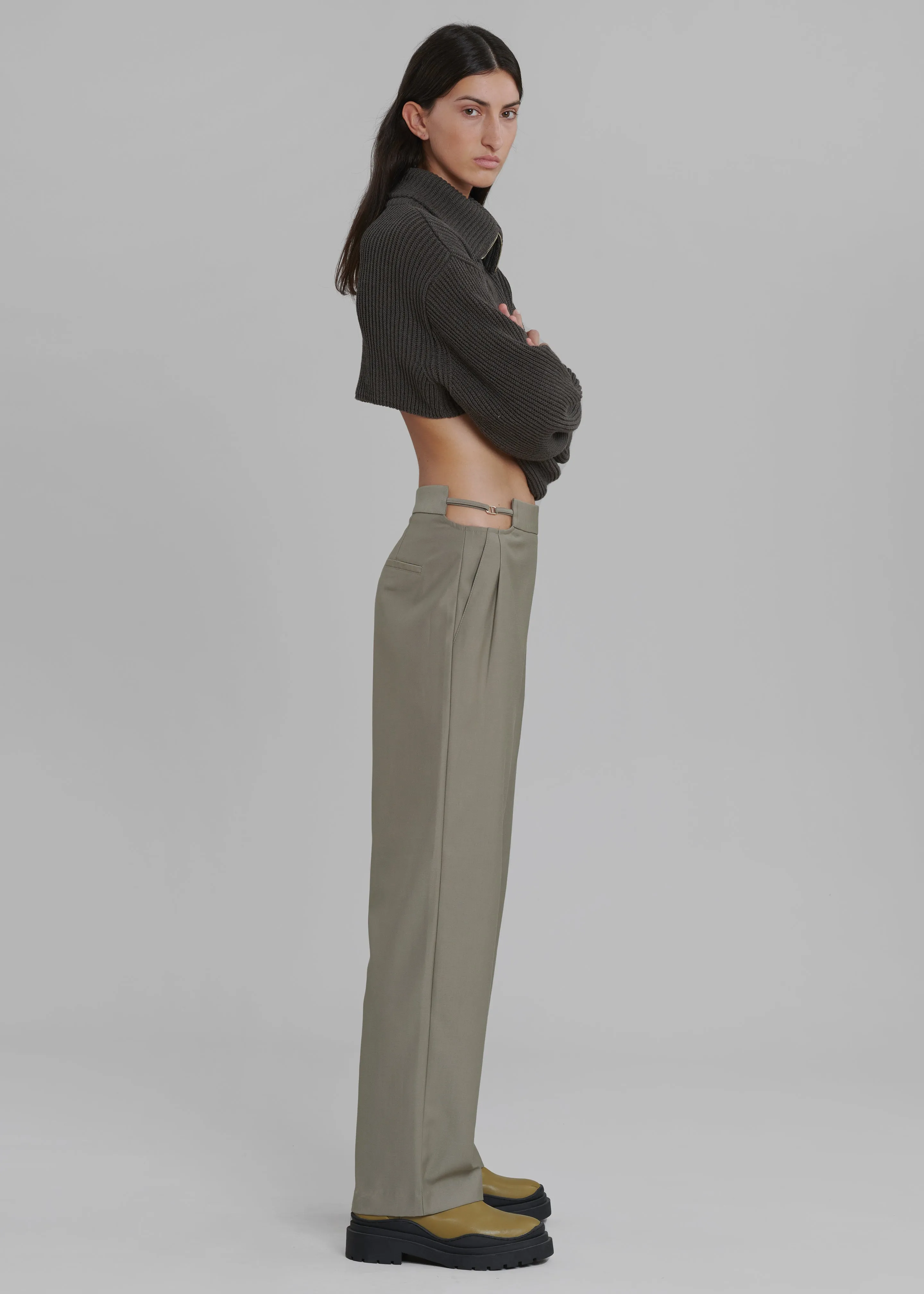 Louise Cut Out Trousers - Olive sold by Frankie Shop product image thumbnail 3