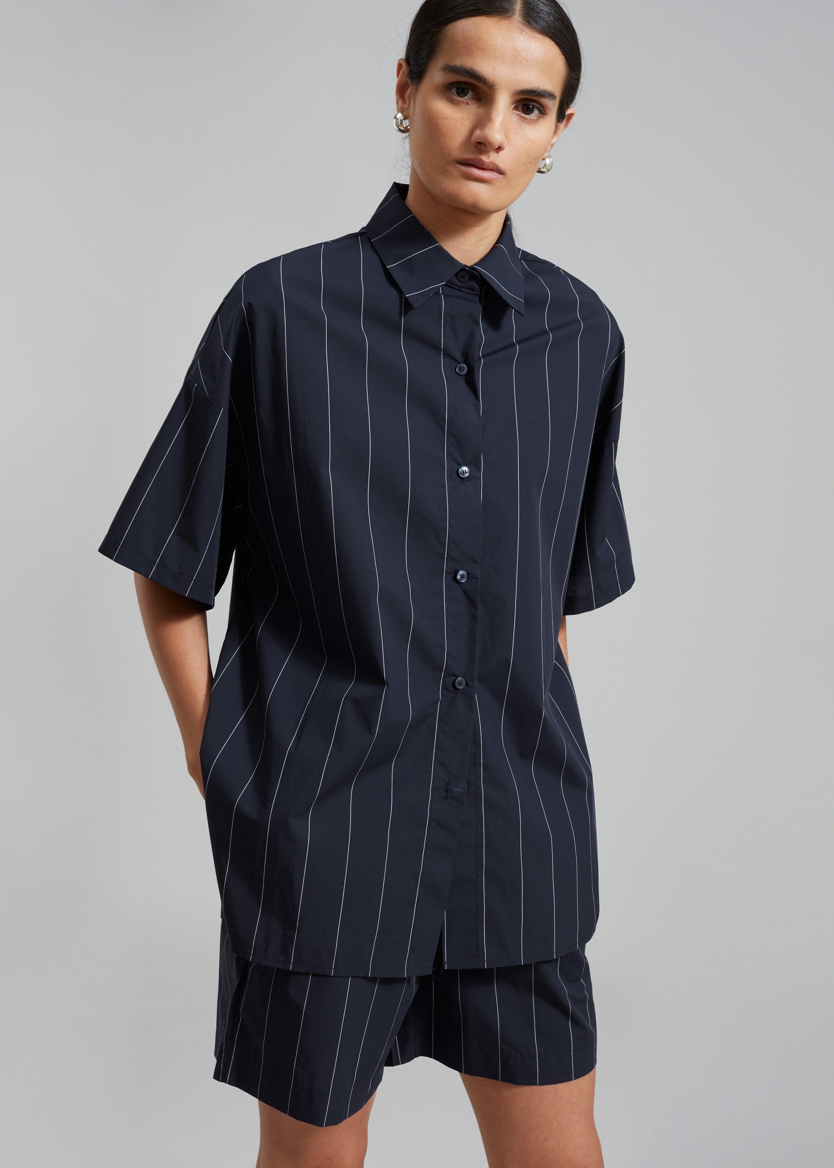 Finn Button Up Shirt - White Stripe sold by Frankie Shop