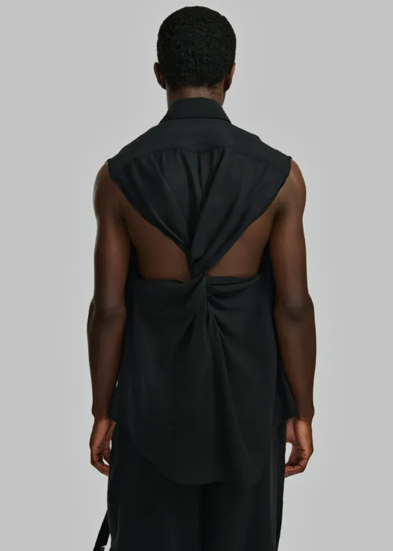 Louis Gabriel Nouchi Sleeveless Shirt With Back Twist - Black sold by Frankie Shop
