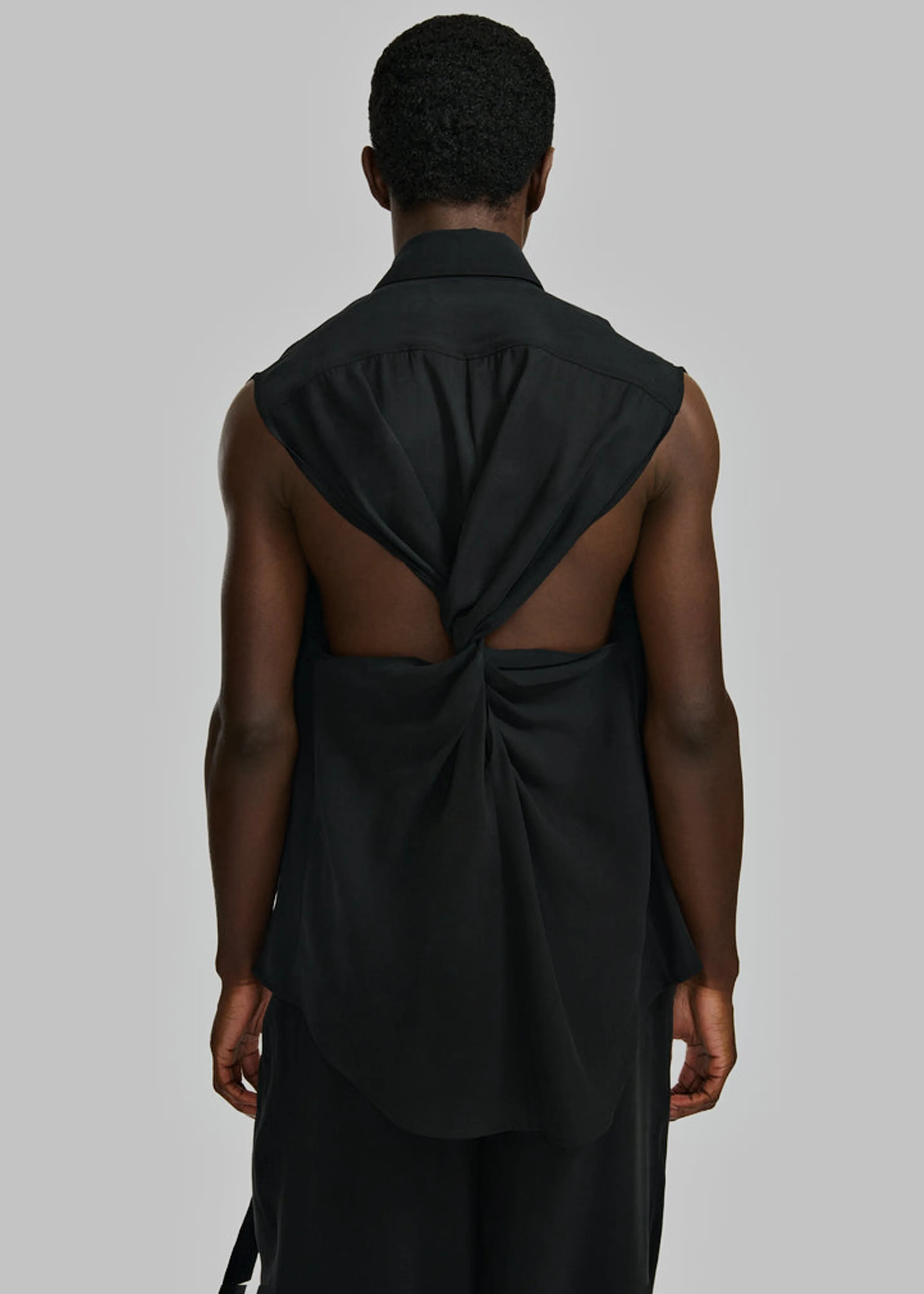 Louis Gabriel Nouchi Sleeveless Shirt With Back Twist - Black sold by Frankie Shop