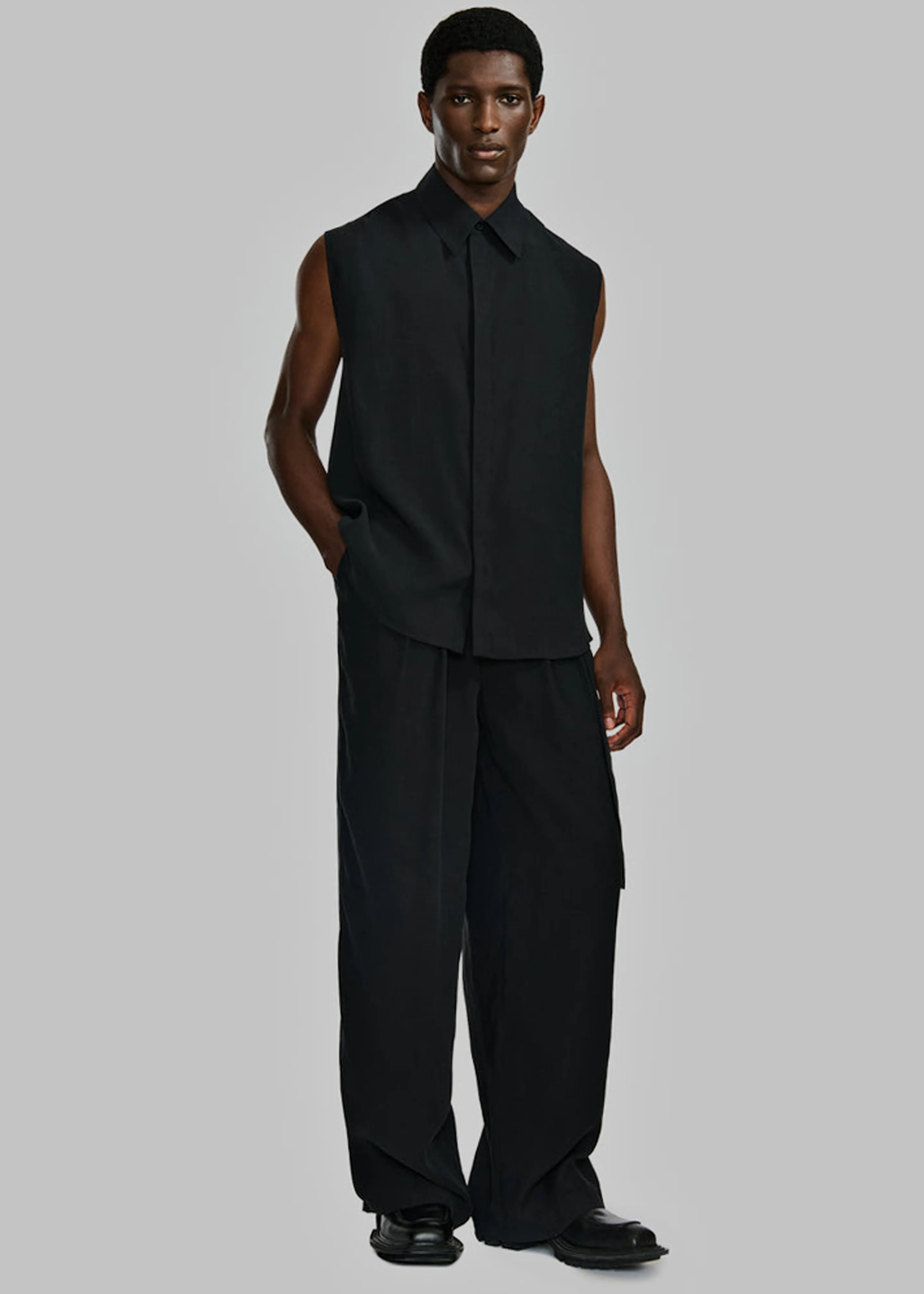 Louis Gabriel Nouchi Sleeveless Shirt With Back Twist - Black sold by Frankie Shop product image thumbnail 2