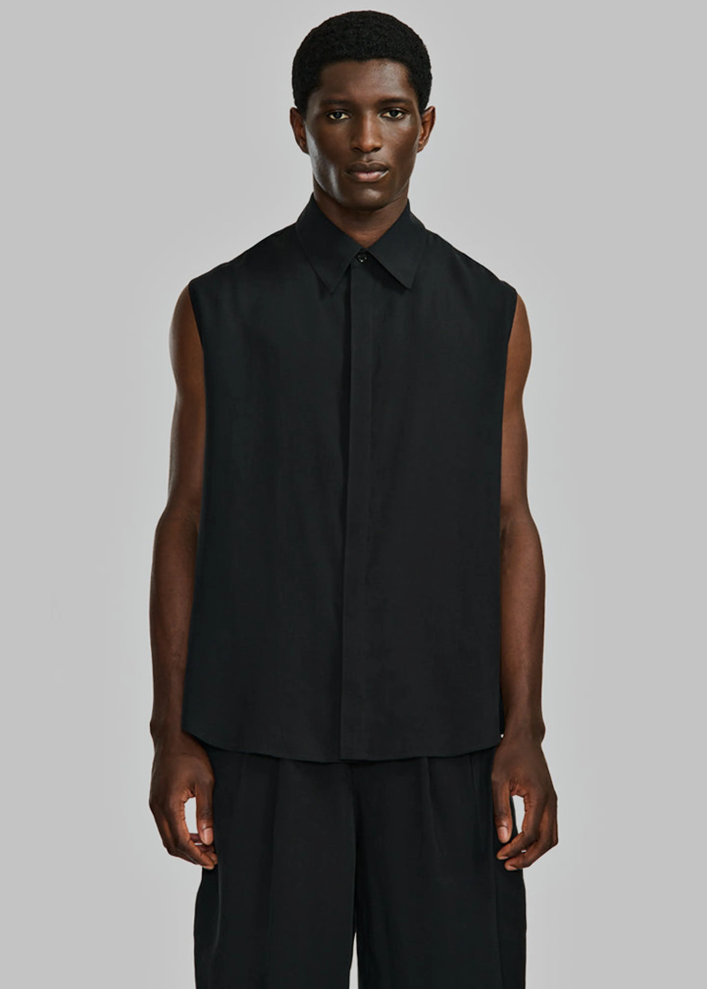 Louis Gabriel Nouchi Sleeveless Shirt With Back Twist - Black sold by Frankie Shop product image thumbnail 3