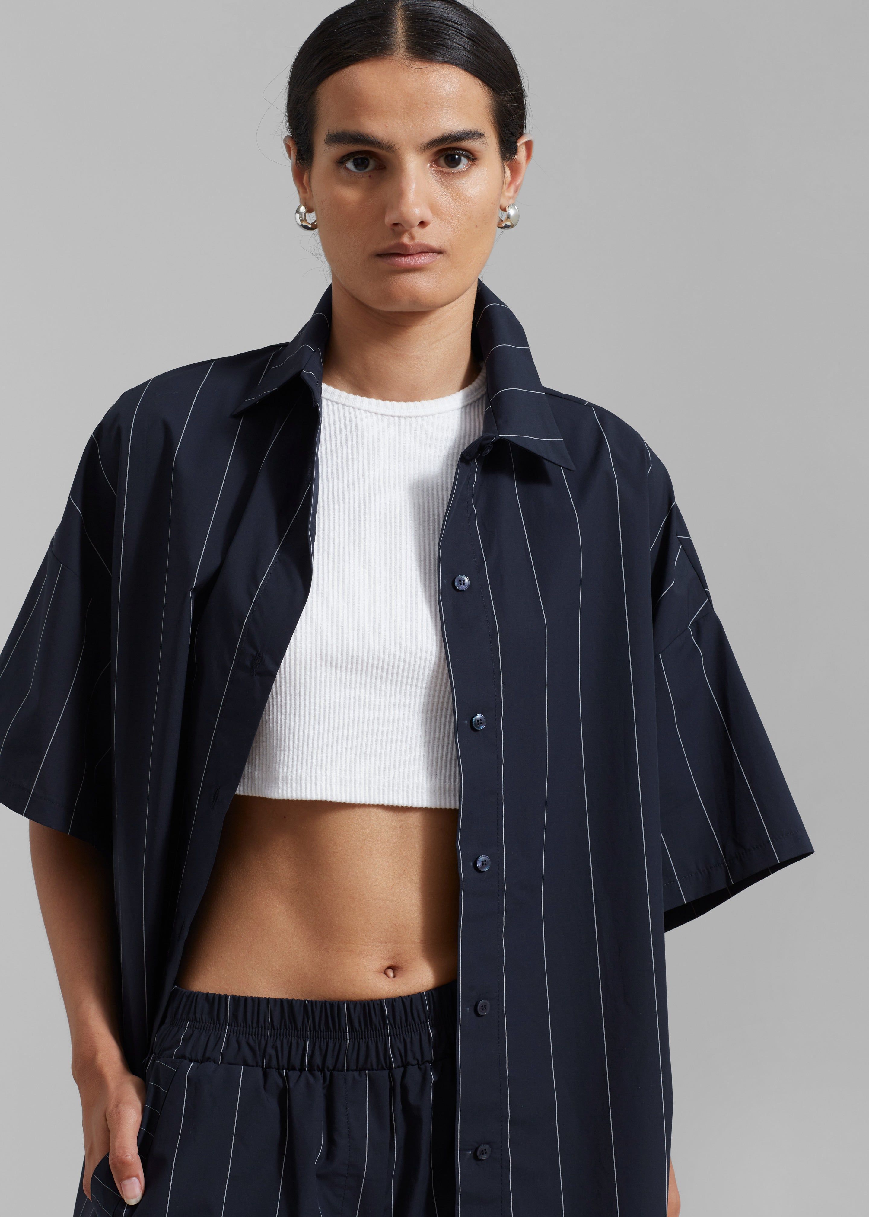 Finn Button Up Shirt - White Stripe sold by Frankie Shop product image thumbnail 5