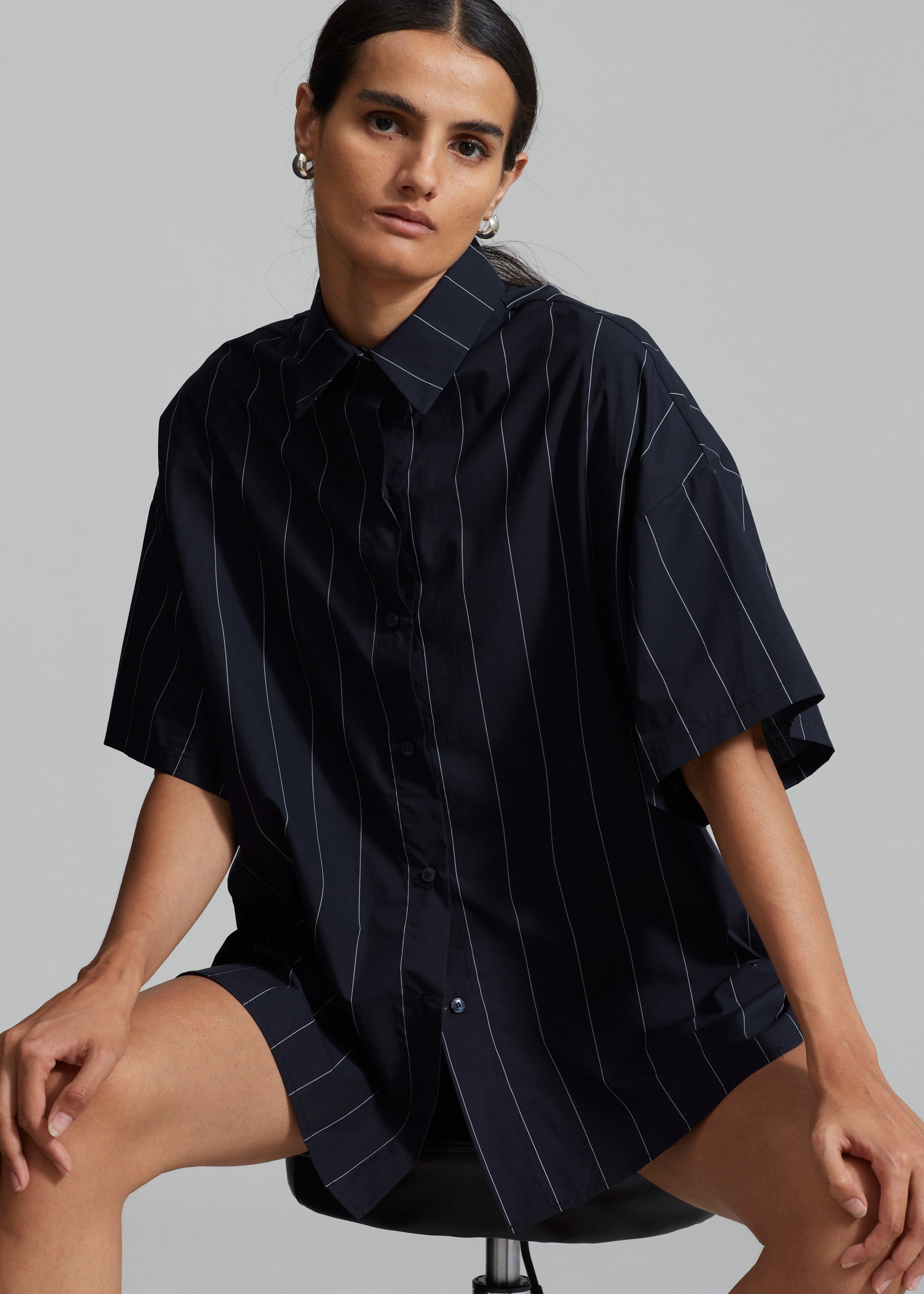 Finn Button Up Shirt - White Stripe sold by Frankie Shop product image thumbnail 8