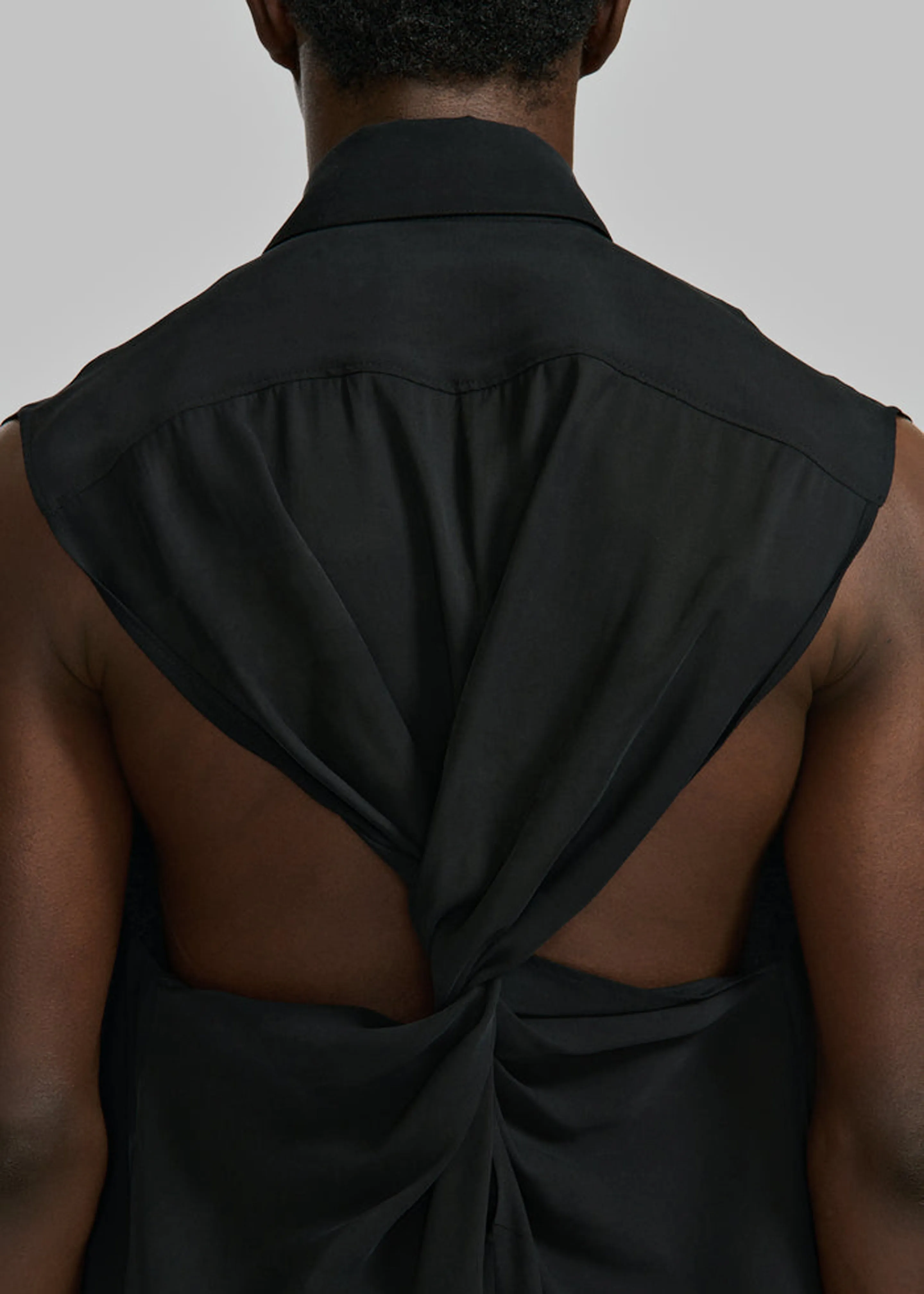 Louis Gabriel Nouchi Sleeveless Shirt With Back Twist - Black sold by Frankie Shop product image thumbnail 4