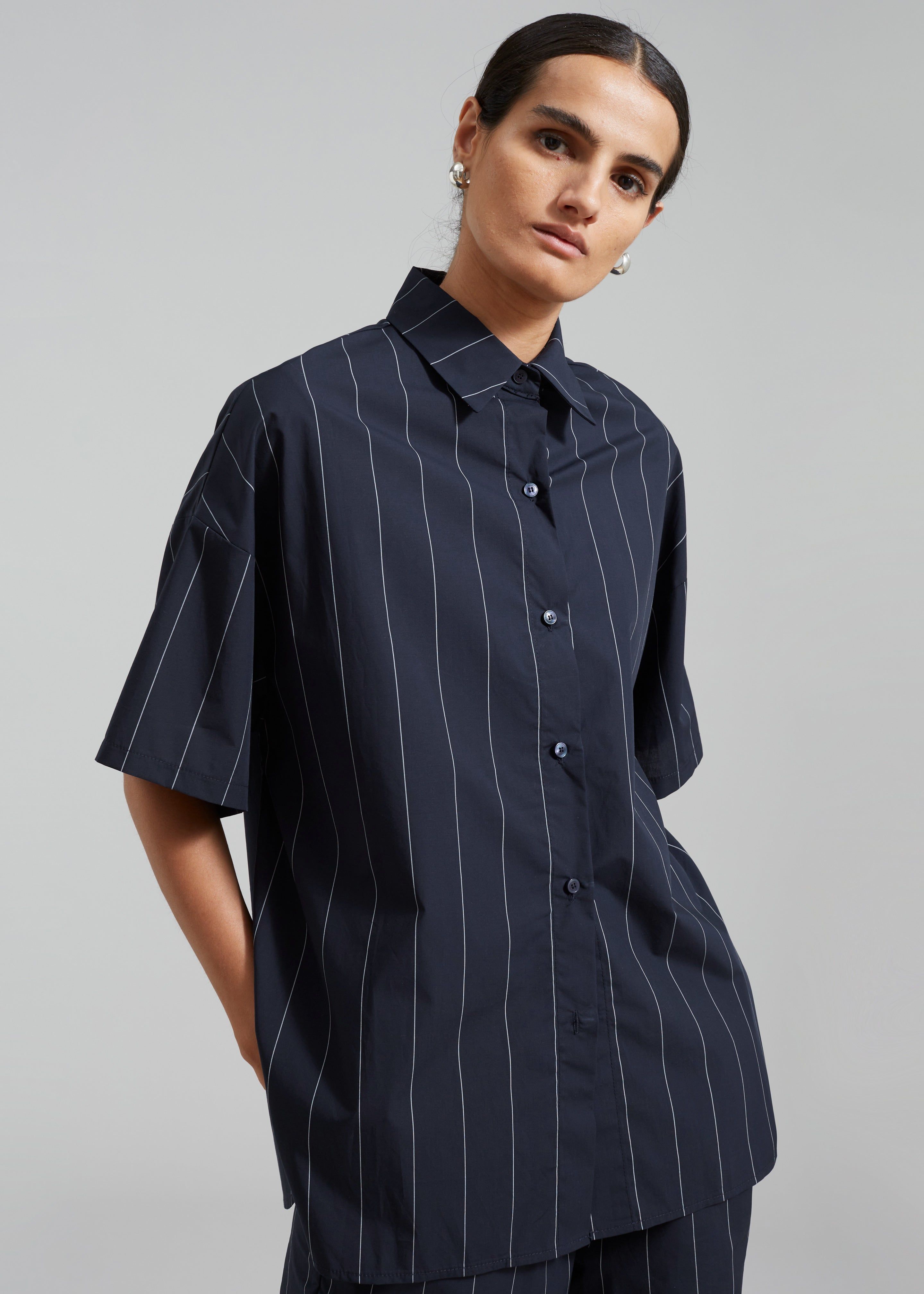 Finn Button Up Shirt - White Stripe sold by Frankie Shop product image thumbnail 6