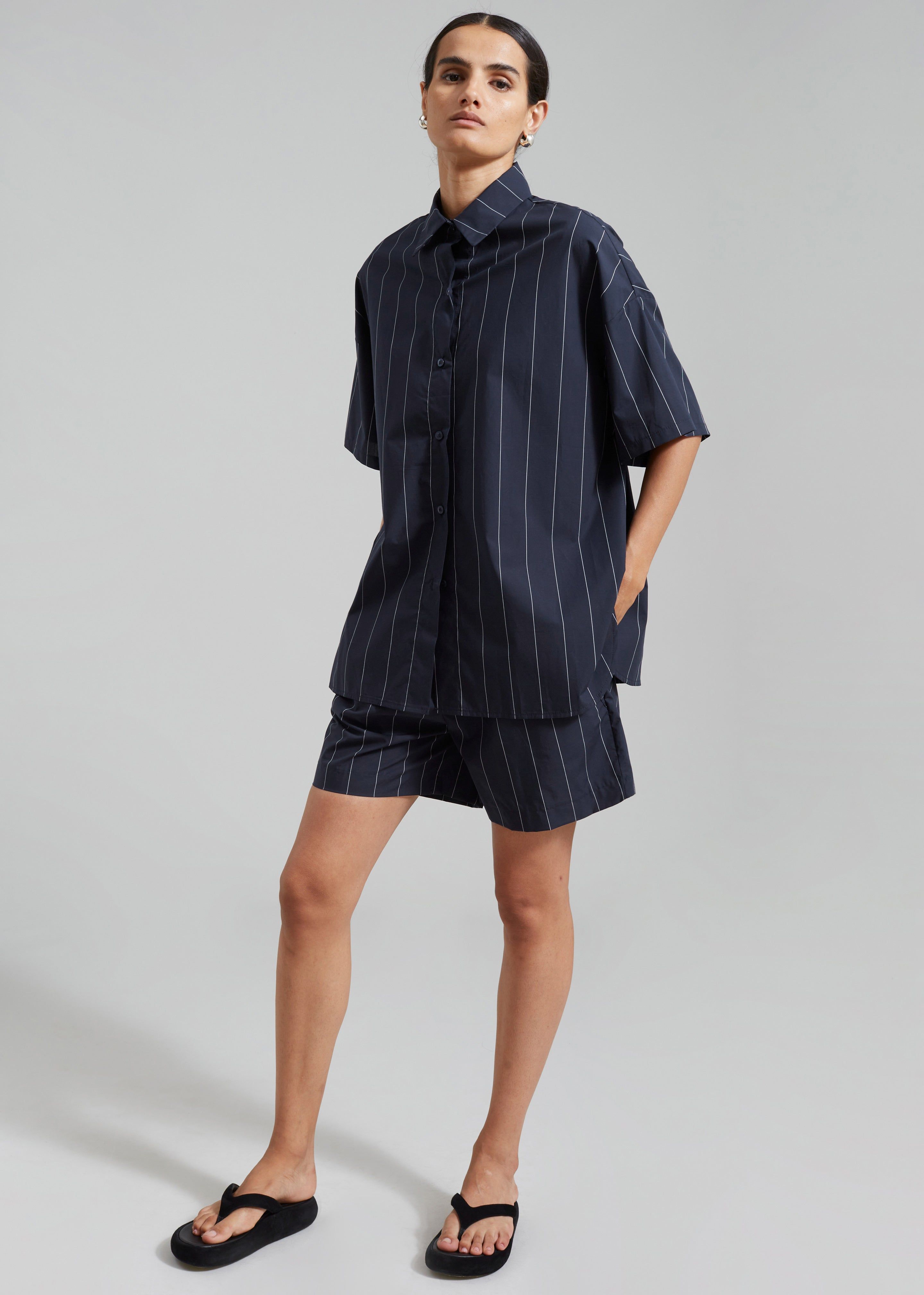 Finn Button Up Shirt - White Stripe sold by Frankie Shop product image thumbnail 2