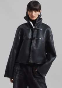 Laurie Faux Leather Jacket - Black sold by Frankie Shop