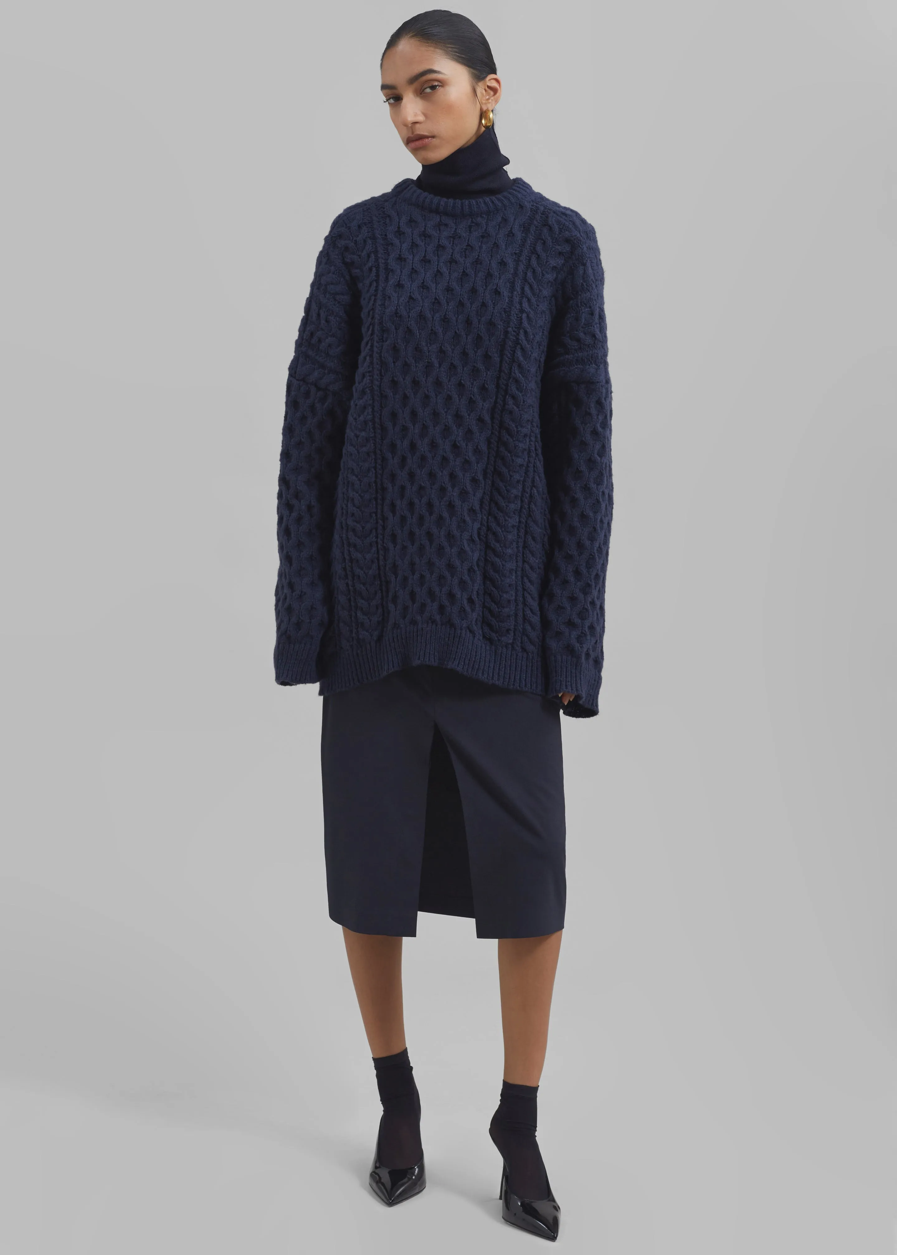 Kea Braided Sweater - Navy sold by Frankie Shop product image thumbnail 2