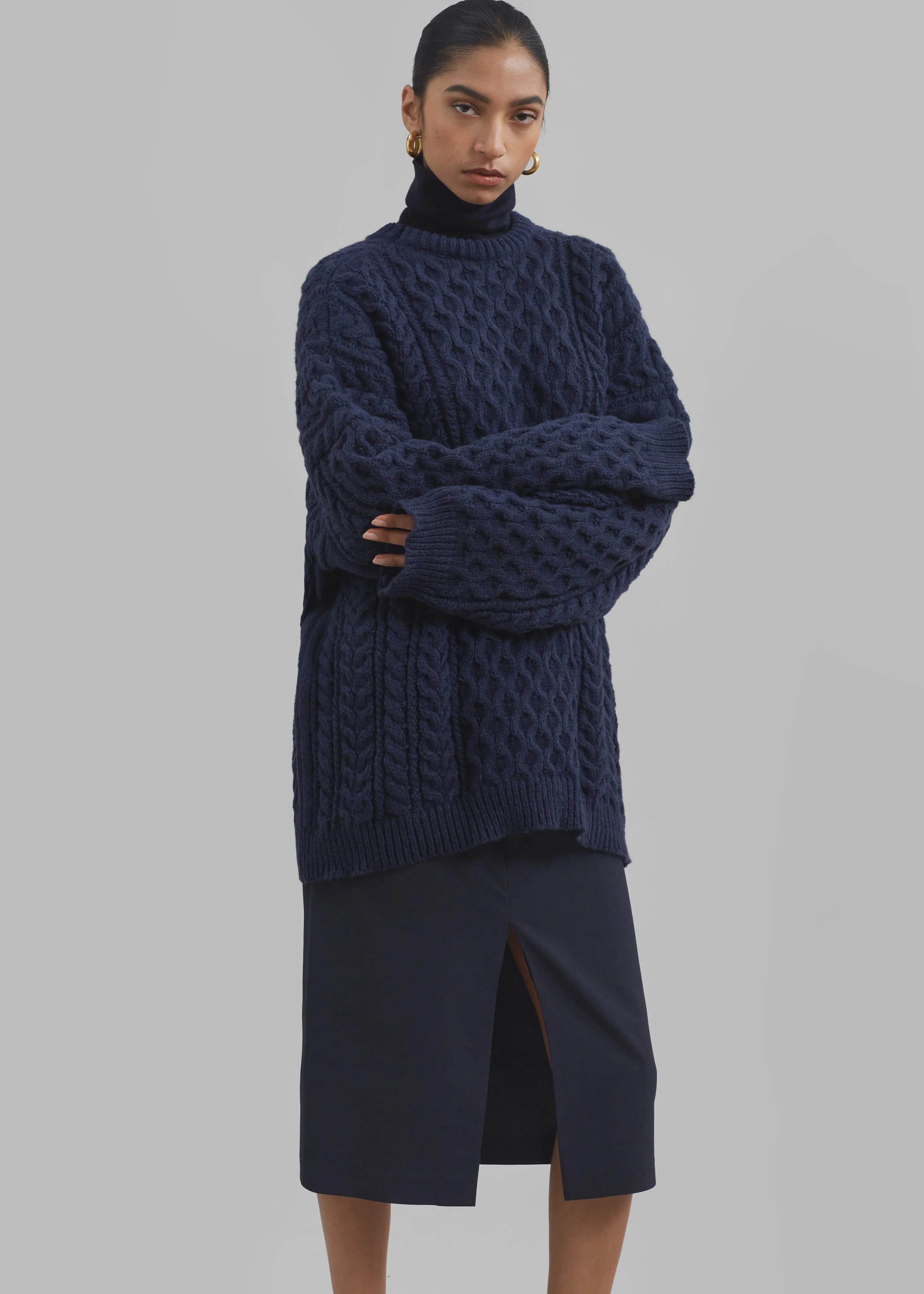 Kea Braided Sweater - Navy sold by Frankie Shop product image thumbnail 5