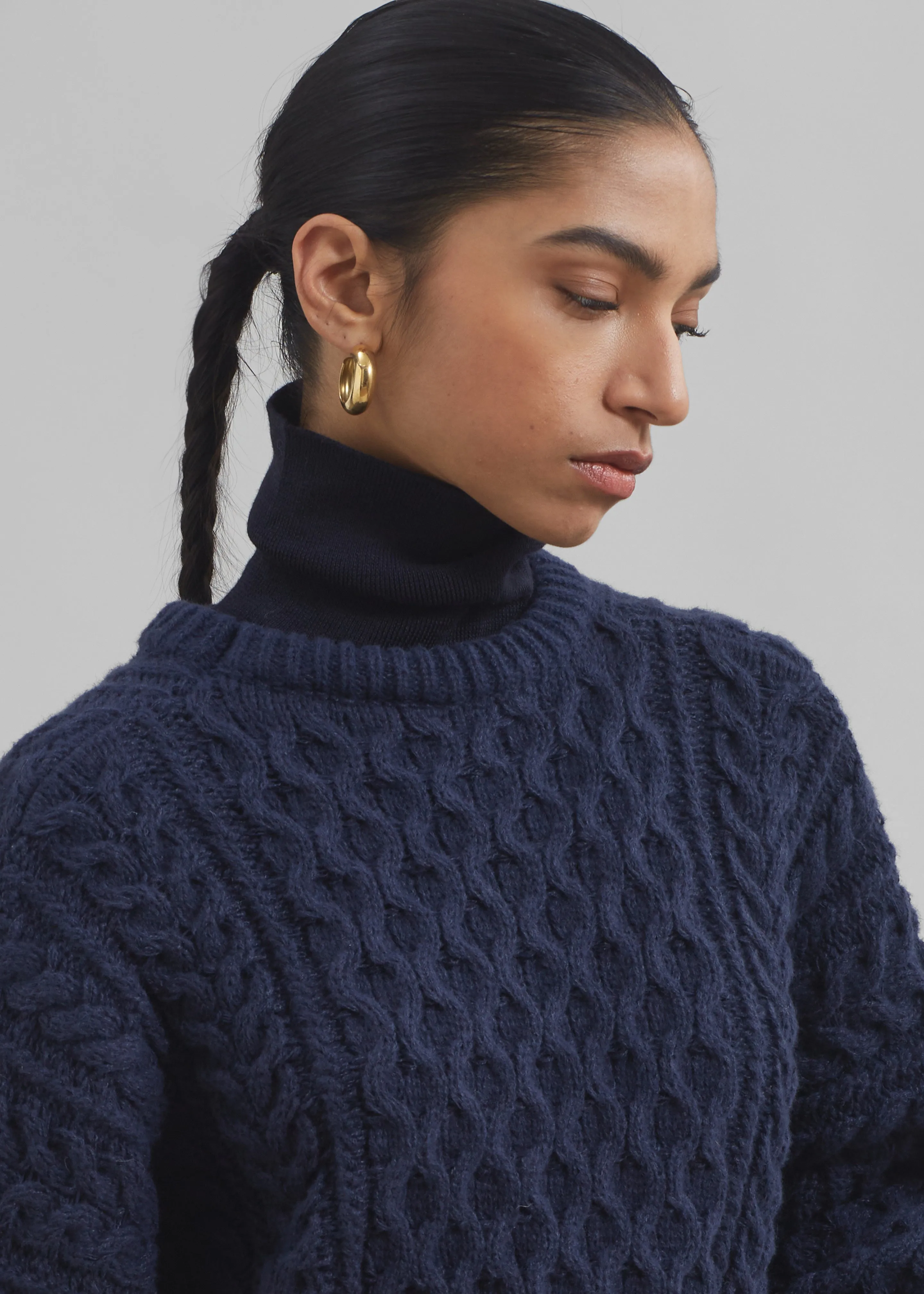 Kea Braided Sweater - Navy sold by Frankie Shop product image thumbnail 4