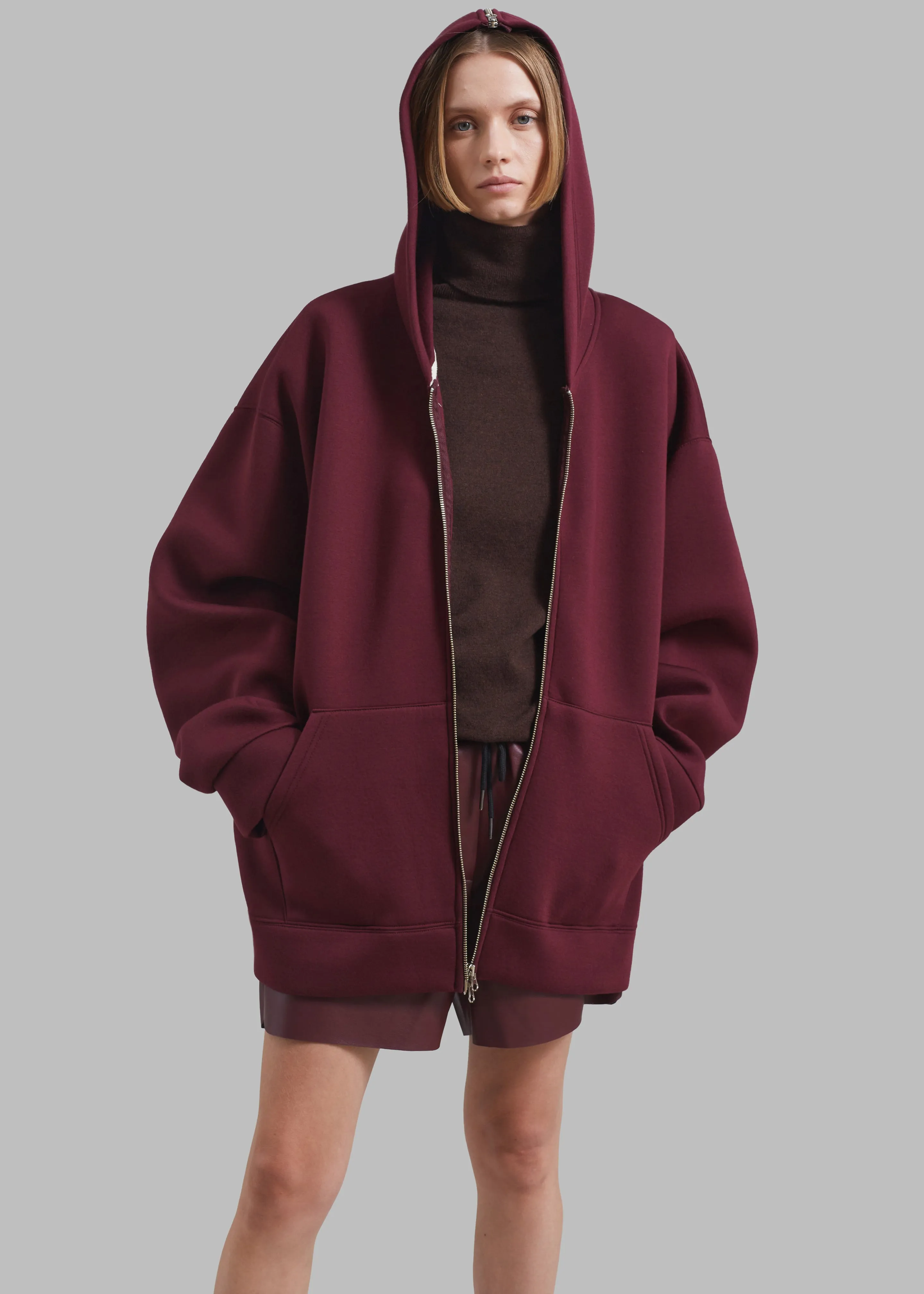 Denton Oversized Hoodie - Burgundy sold by Frankie Shop product image thumbnail 5