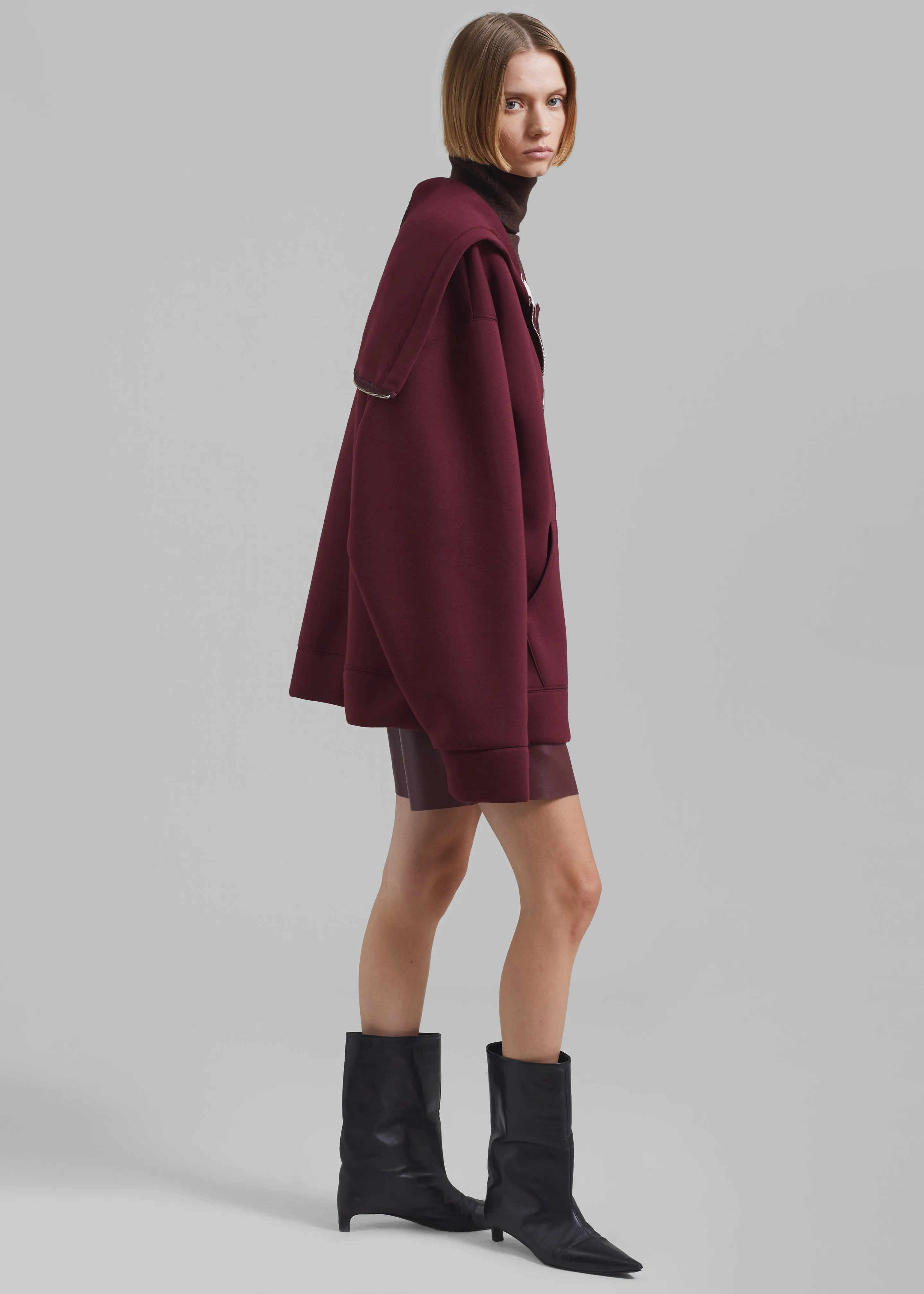 Denton Oversized Hoodie - Burgundy sold by Frankie Shop