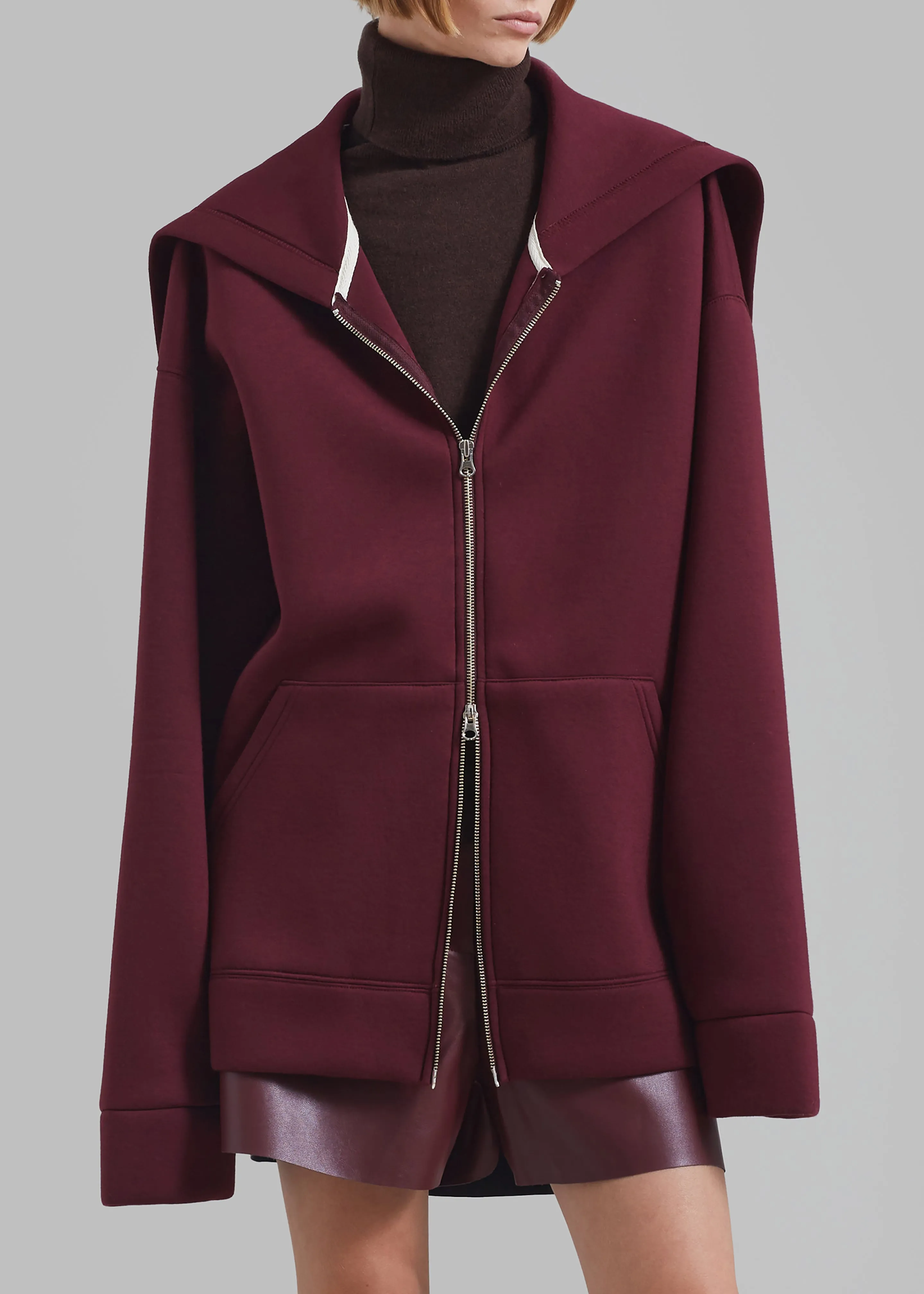Denton Oversized Hoodie - Burgundy sold by Frankie Shop product image thumbnail 4