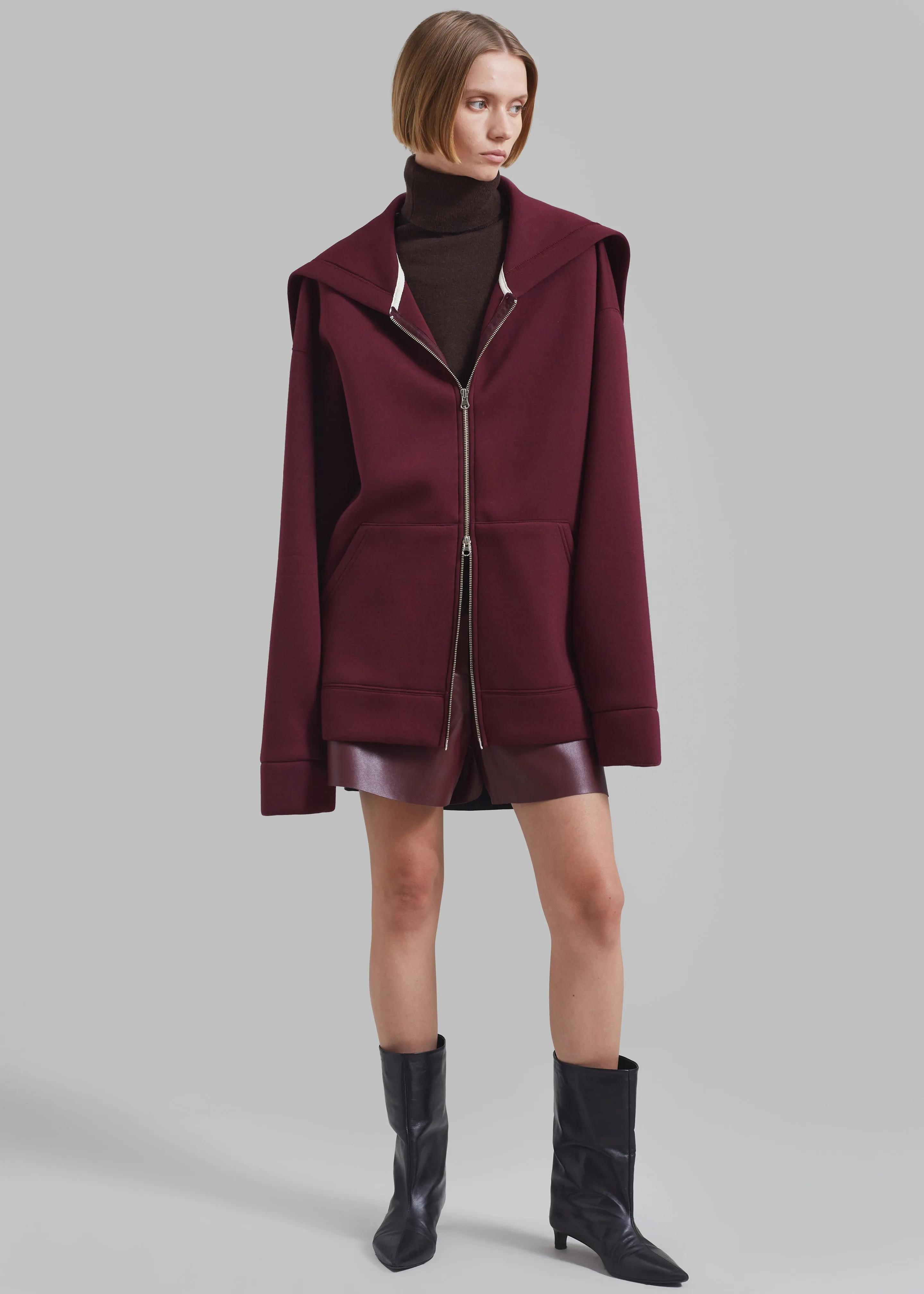 Denton Oversized Hoodie - Burgundy sold by Frankie Shop product image thumbnail 3