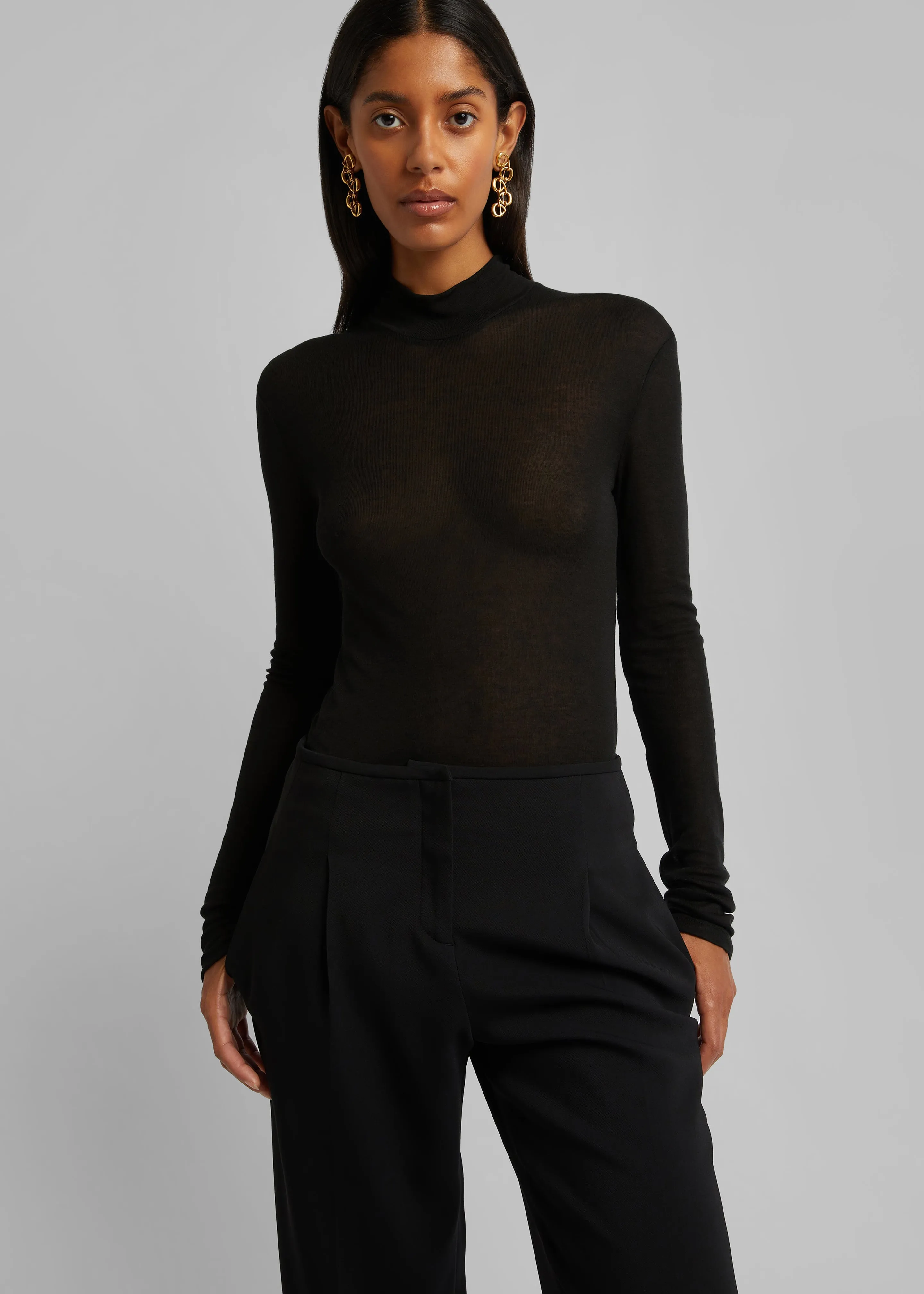 Christopher Esber Trochiatide Long Sleeve Clean Top - Black sold by Frankie Shop