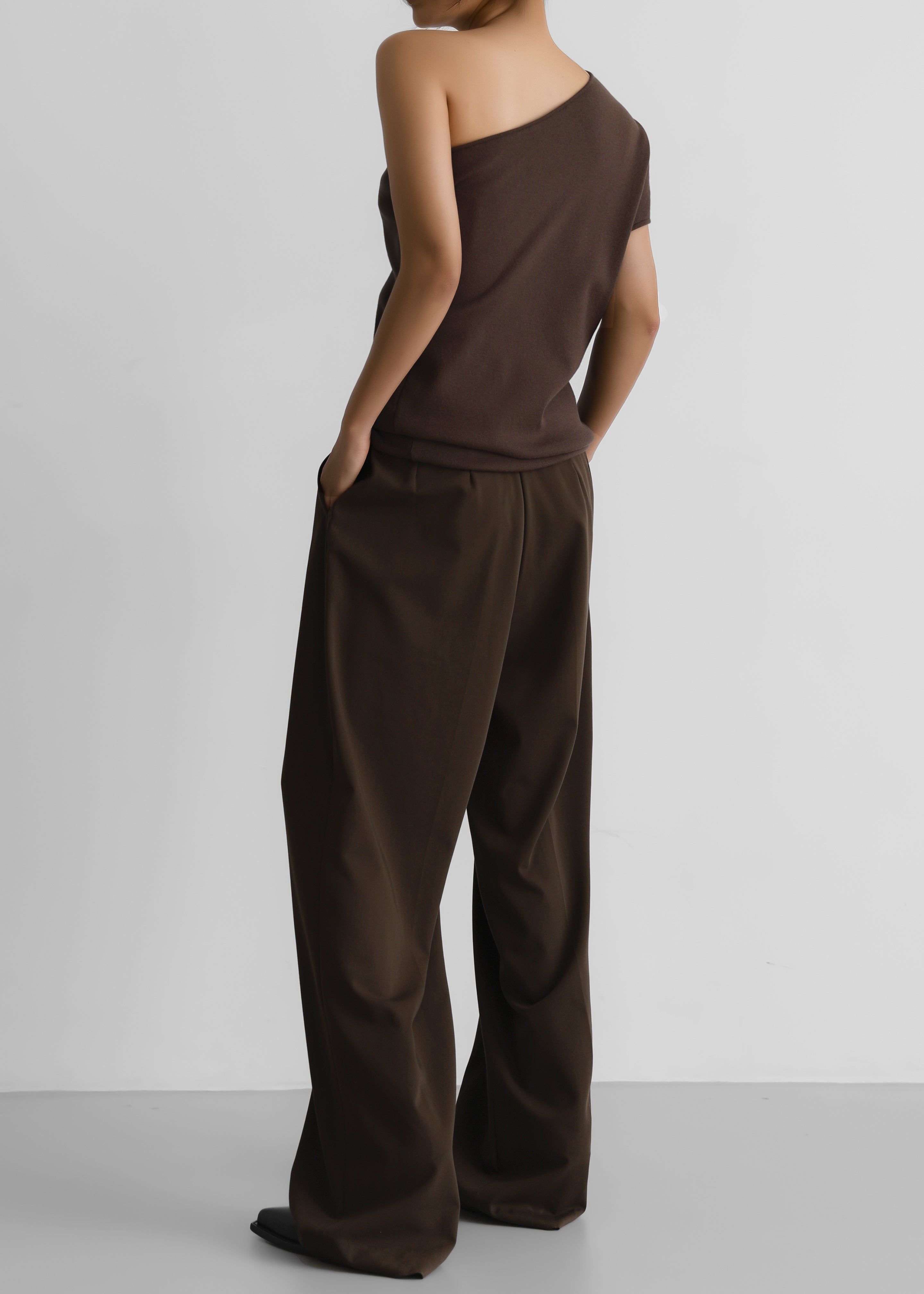Nivi One Shoulder Knit Top - Brown sold by Frankie Shop product image thumbnail 7