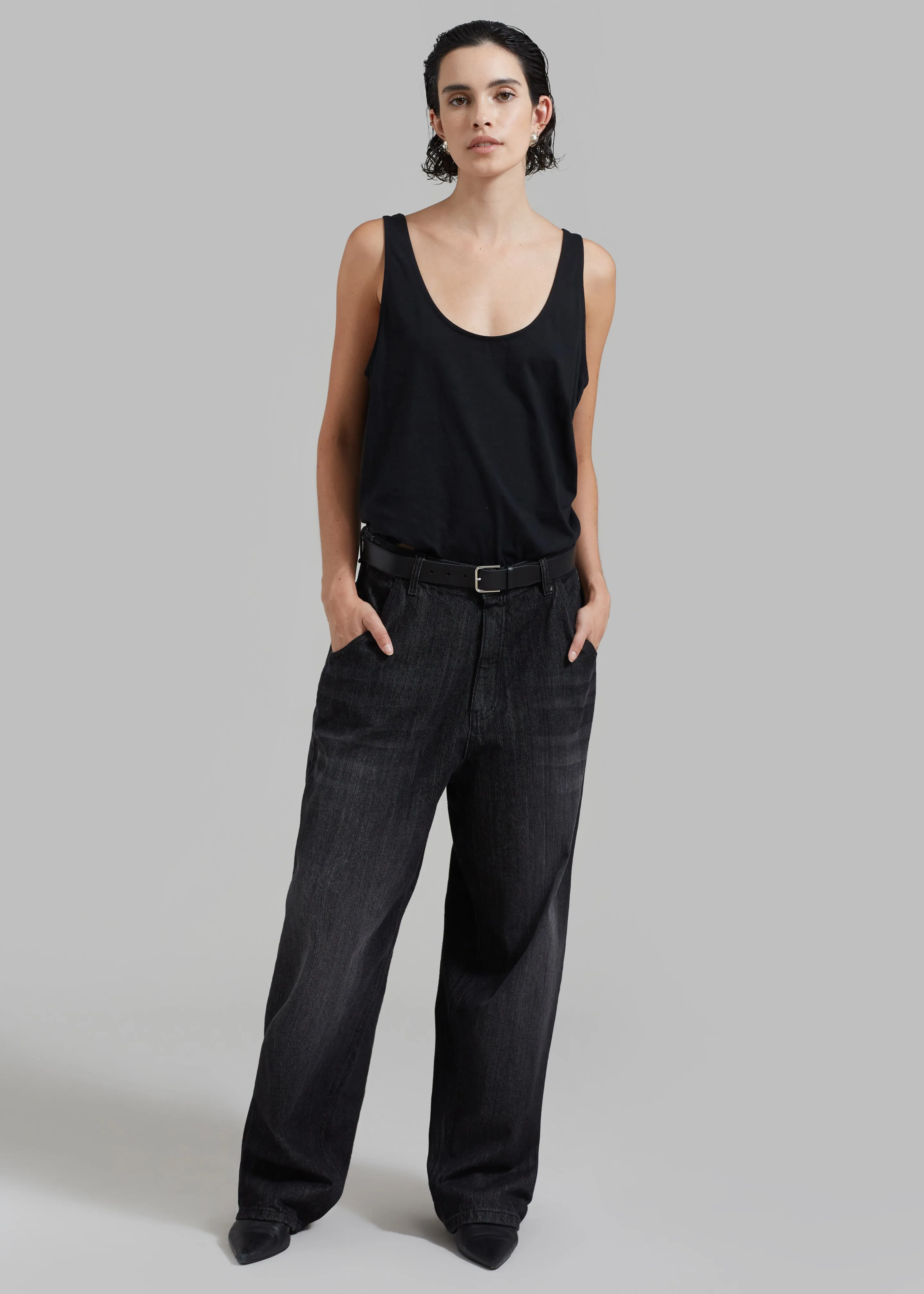 Charleston Oversized Jeans - Grey sold by Frankie Shop