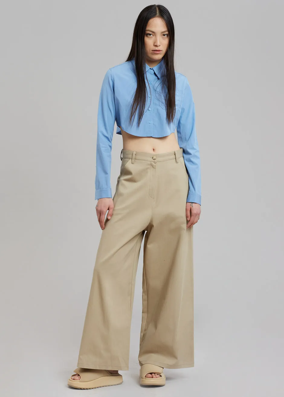 Eiko Cropped Shirt - Blue sold by Frankie Shop product image thumbnail 4