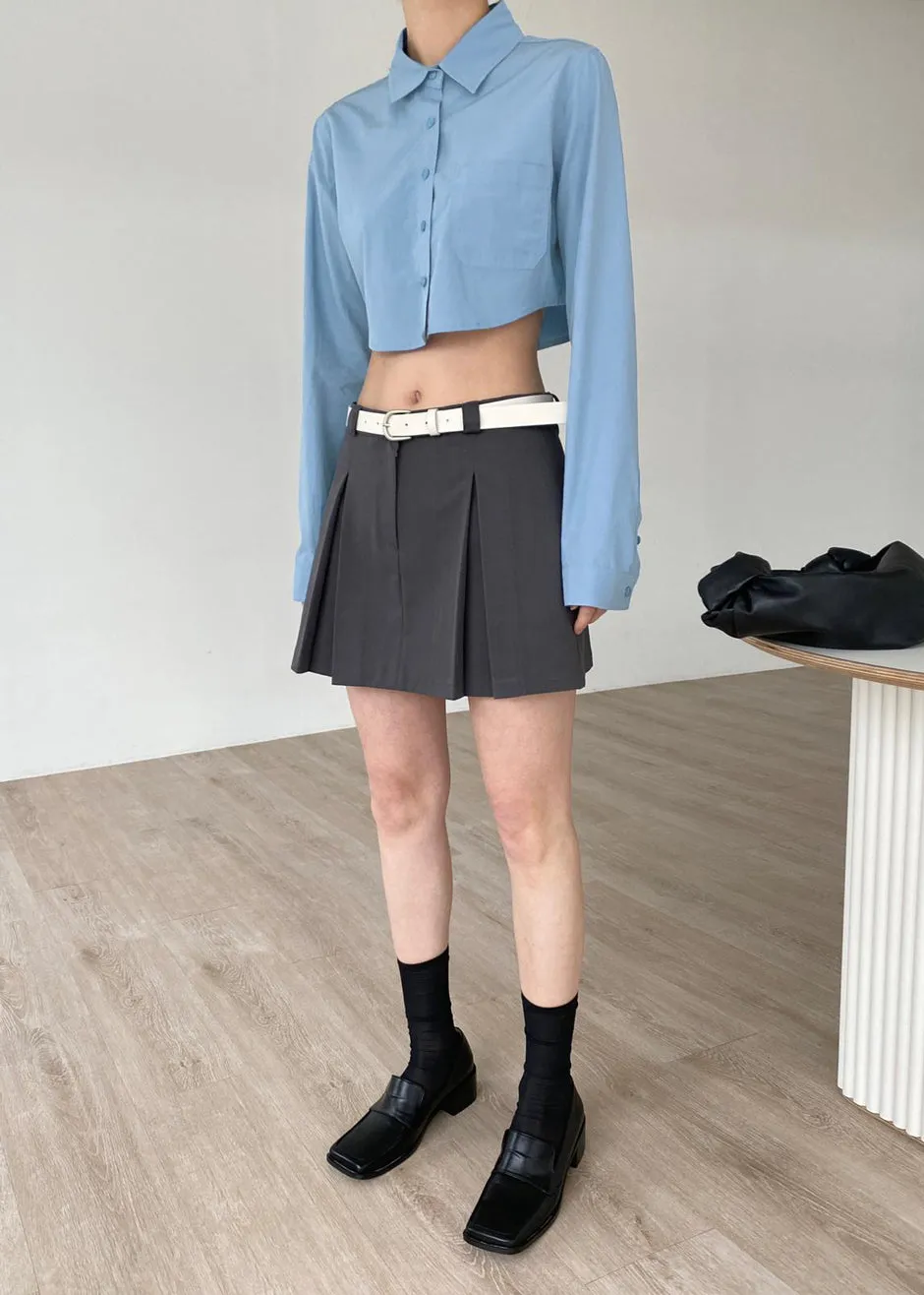 Eiko Cropped Shirt - Blue sold by Frankie Shop product image thumbnail 3