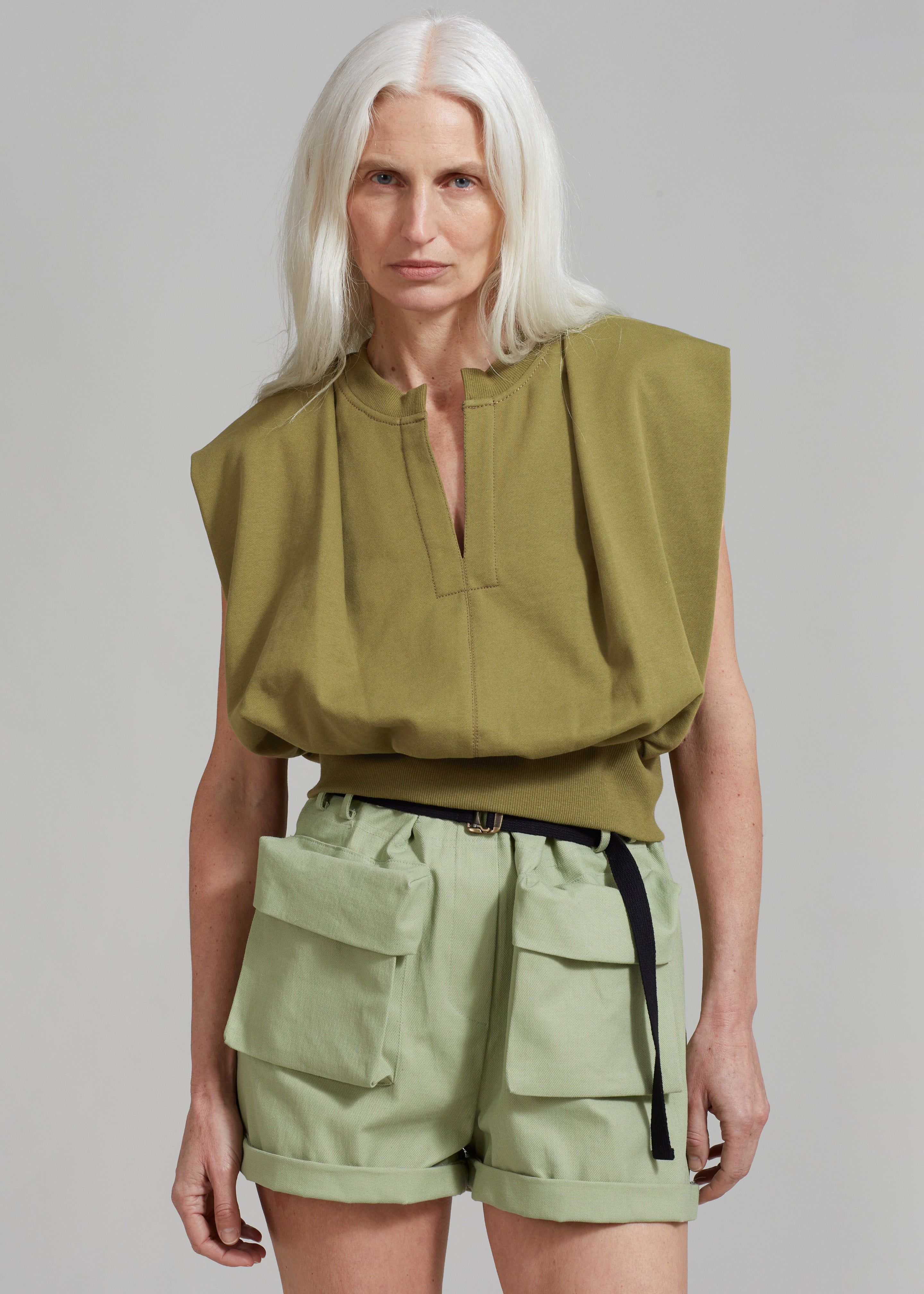 3.1 Phillip Lim Sleeveless French Terry Top - Olive sold by Frankie Shop